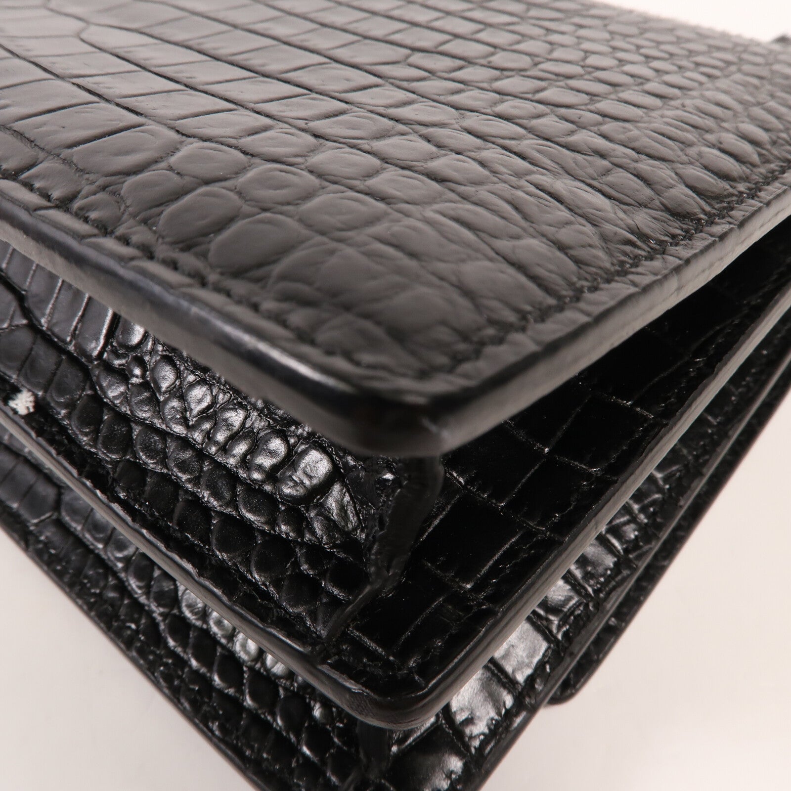 SAINT LAURENT 牛皮皮革Shoulder Bag銀扣肩背袋