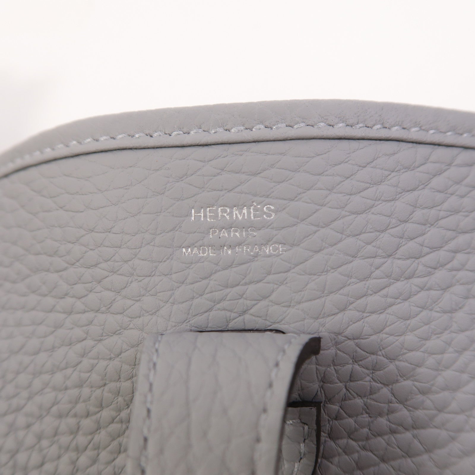 HERMES Clemence皮革Evelyne 23肩背袋Gris Pantin