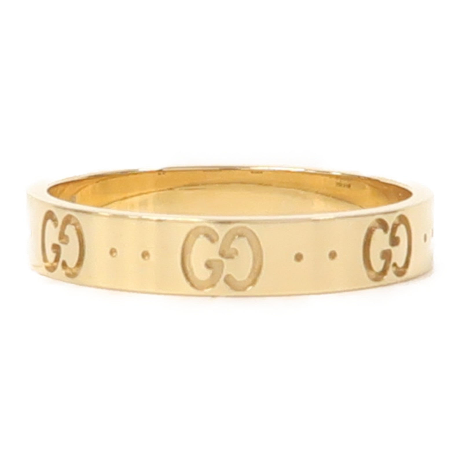 GUCCI 18K黃金Icon Ring 4.6g戒指US#9.75