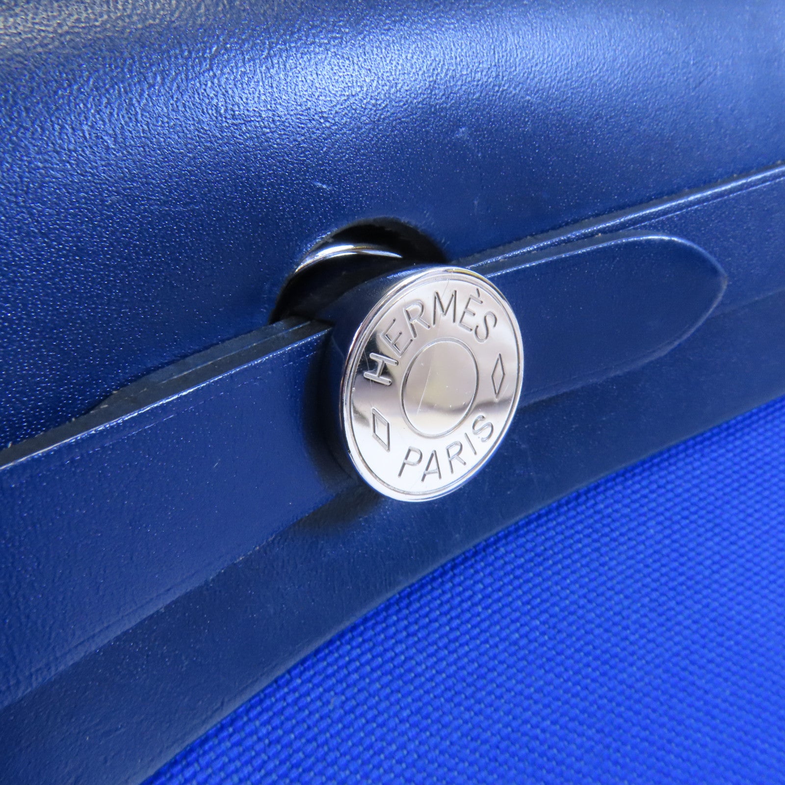 HERMES Toile H帆布Herbag PM銀扣手挽肩背兩用袋