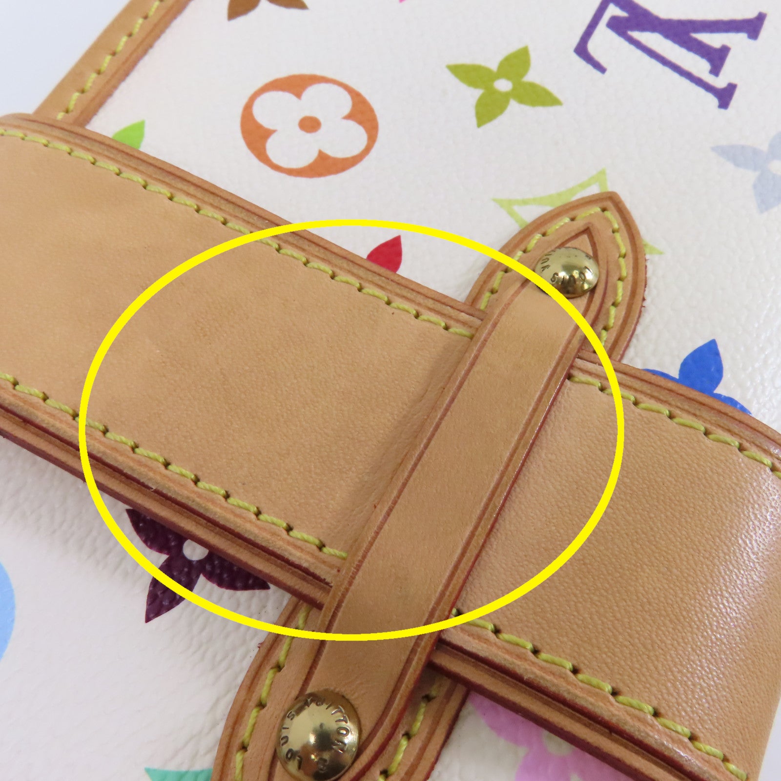 LOUIS VUITTON Monogram Multicolore Shirley金扣手挽袋白色/彩色