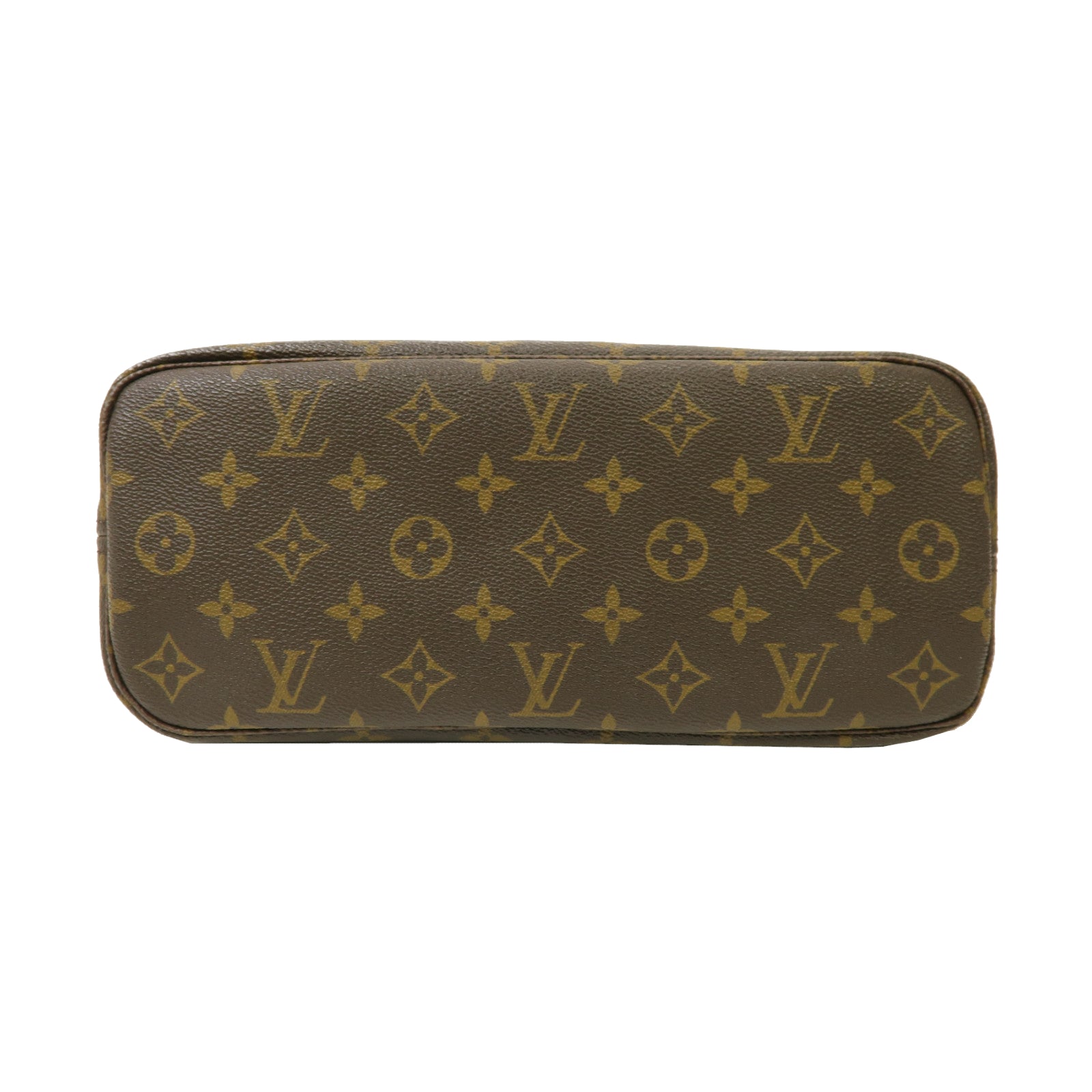 LOUIS VUITTON Monogram Neverfull PM金扣手挽袋啡色