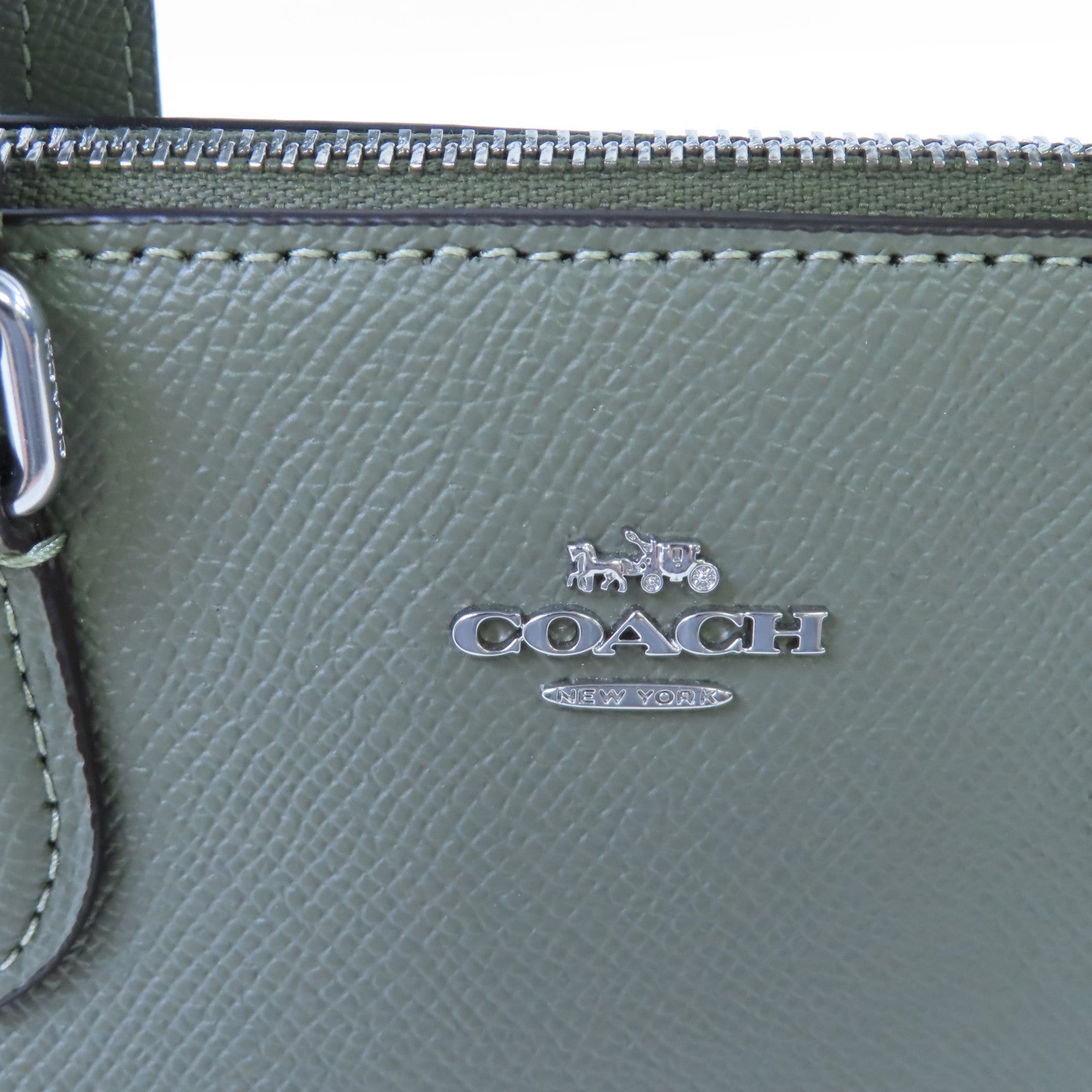 COACH 塗層皮革Mini Gallery Crossbody Bag銀扣手挽肩背袋兩用袋鼠尾草色