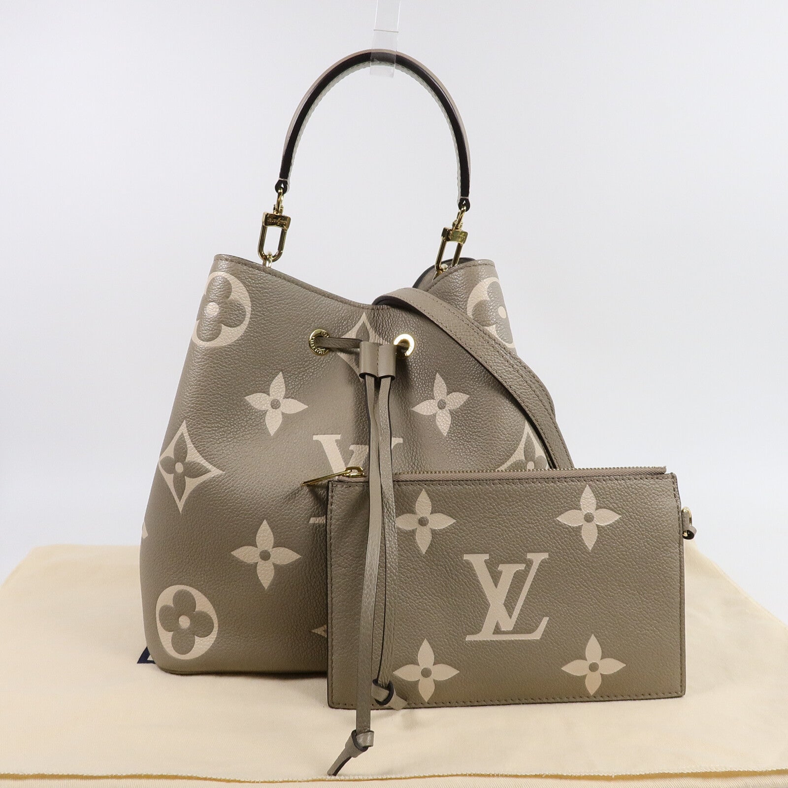LOUIS VUITTON Monogram Empreinte Neo Noe MM金扣手挽肩背兩用袋