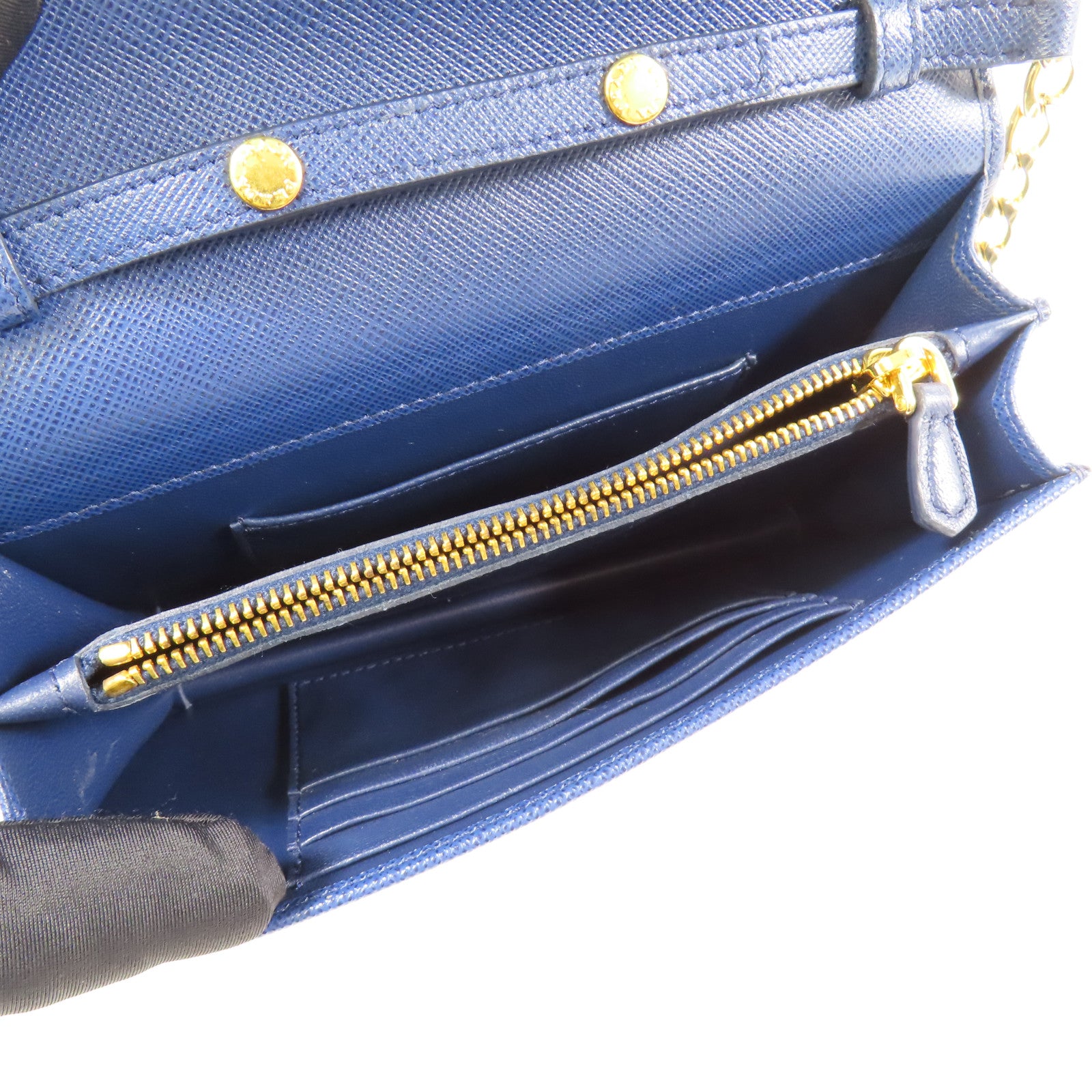 PRADA 牛皮皮革Chain Shoulder Bag金扣鏈帶肩背袋