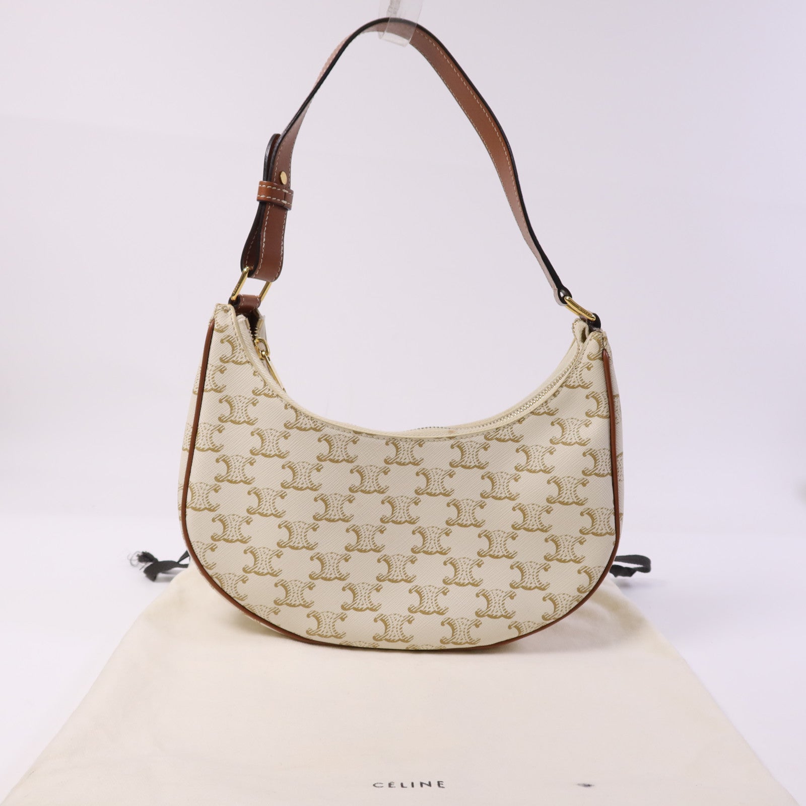 CELINE 【激減優惠】塗層帆布Ava Medium金扣手挽袋