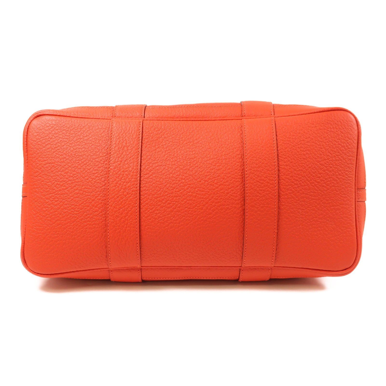 HERMES 帆布Garden Party PM銀扣手挽袋Rouge Exotique