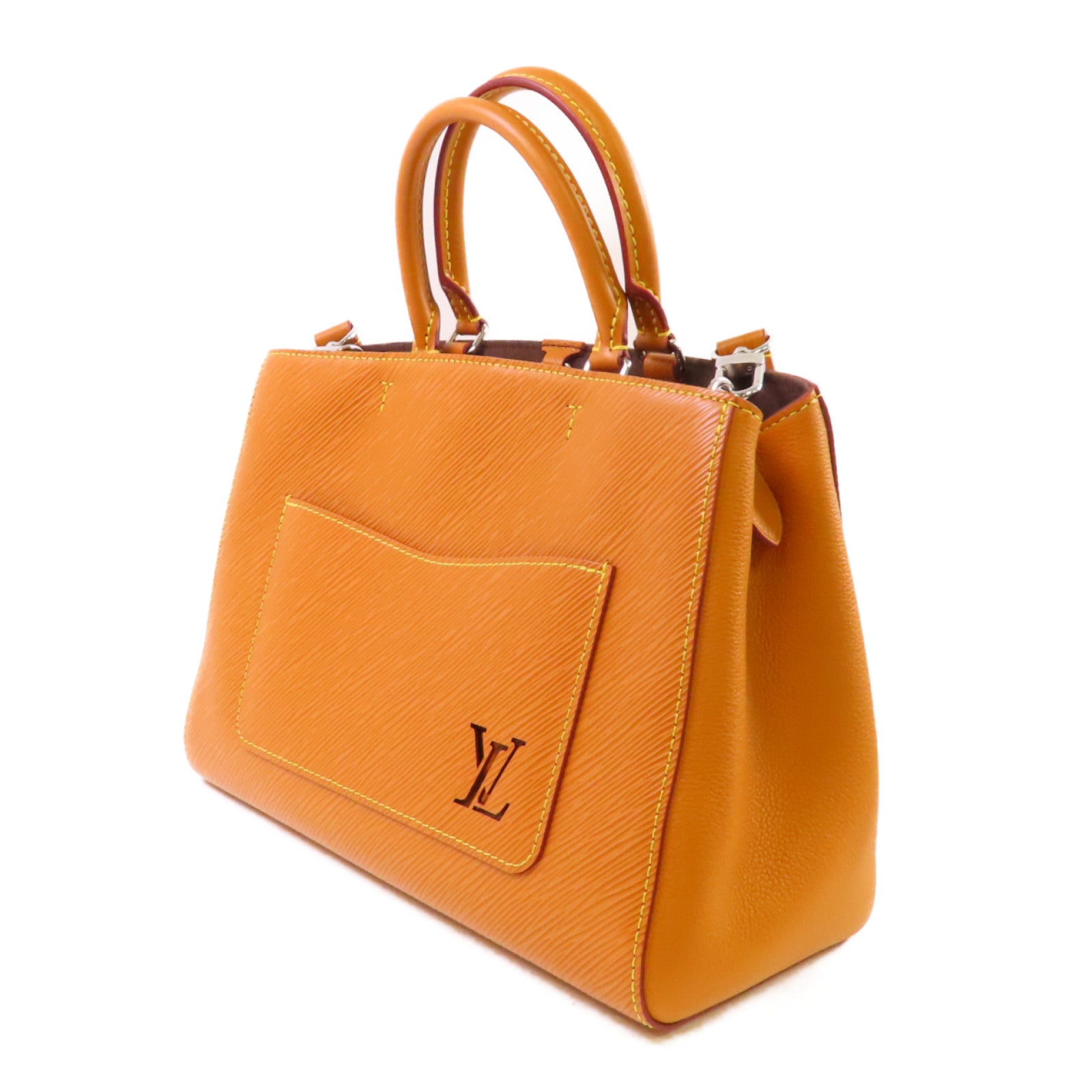LOUIS VUITTON Epi Marelle Tote MM 2Way Shoulder Bag銀扣手挽肩背兩用袋啡色