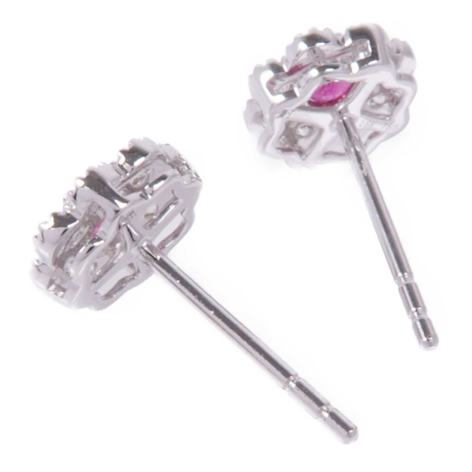 JEWELRY 【激減優惠】18K白金Ruby/Diamond Earrings紅寶石/鑽石耳環
