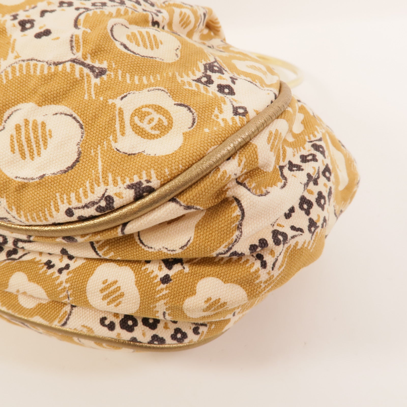 CHANEL 帆布Vintage Camellia Coco Mark手挽袋