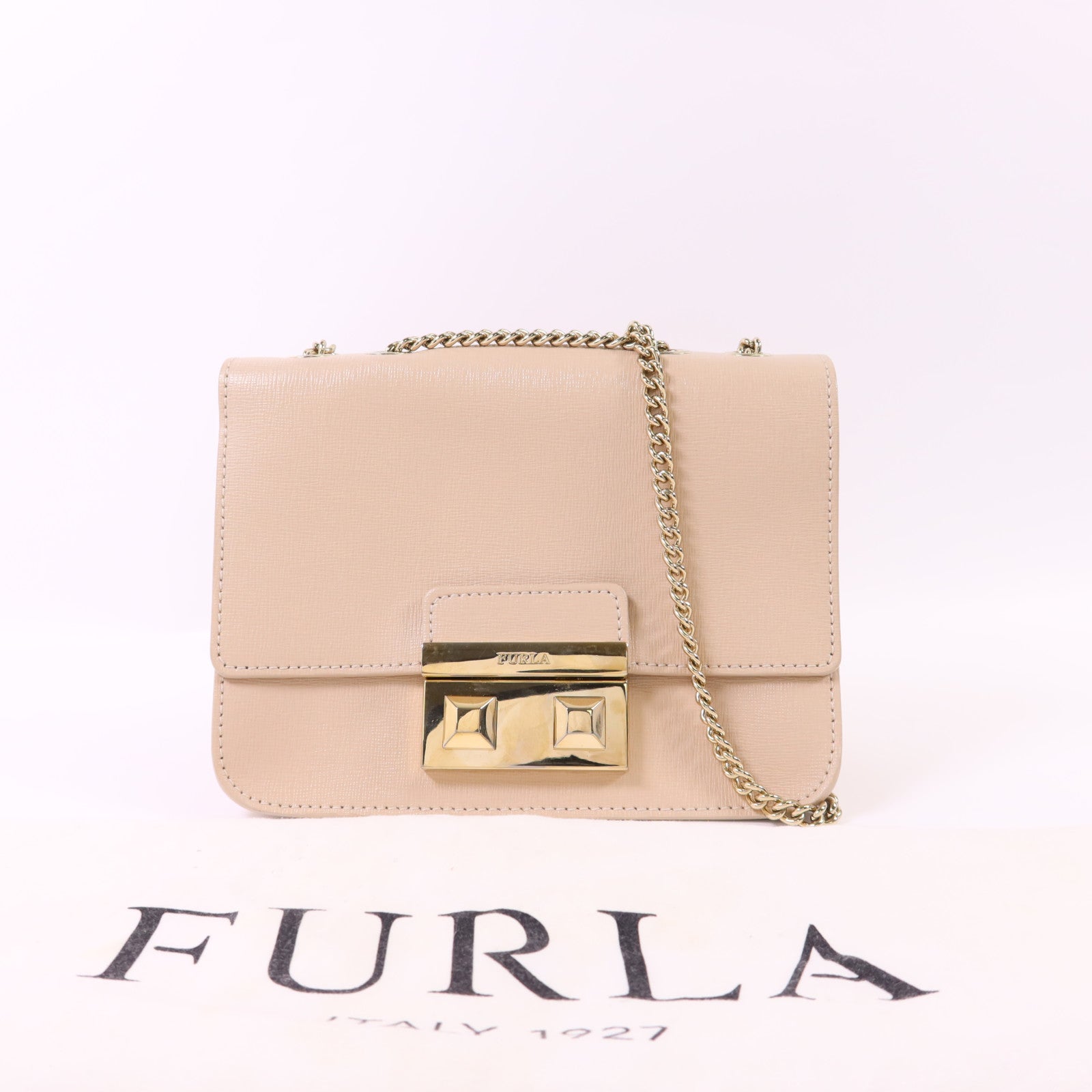 Furla 【激減優惠】皮革Chain Shoulder Bag金扣鏈帶肩背袋