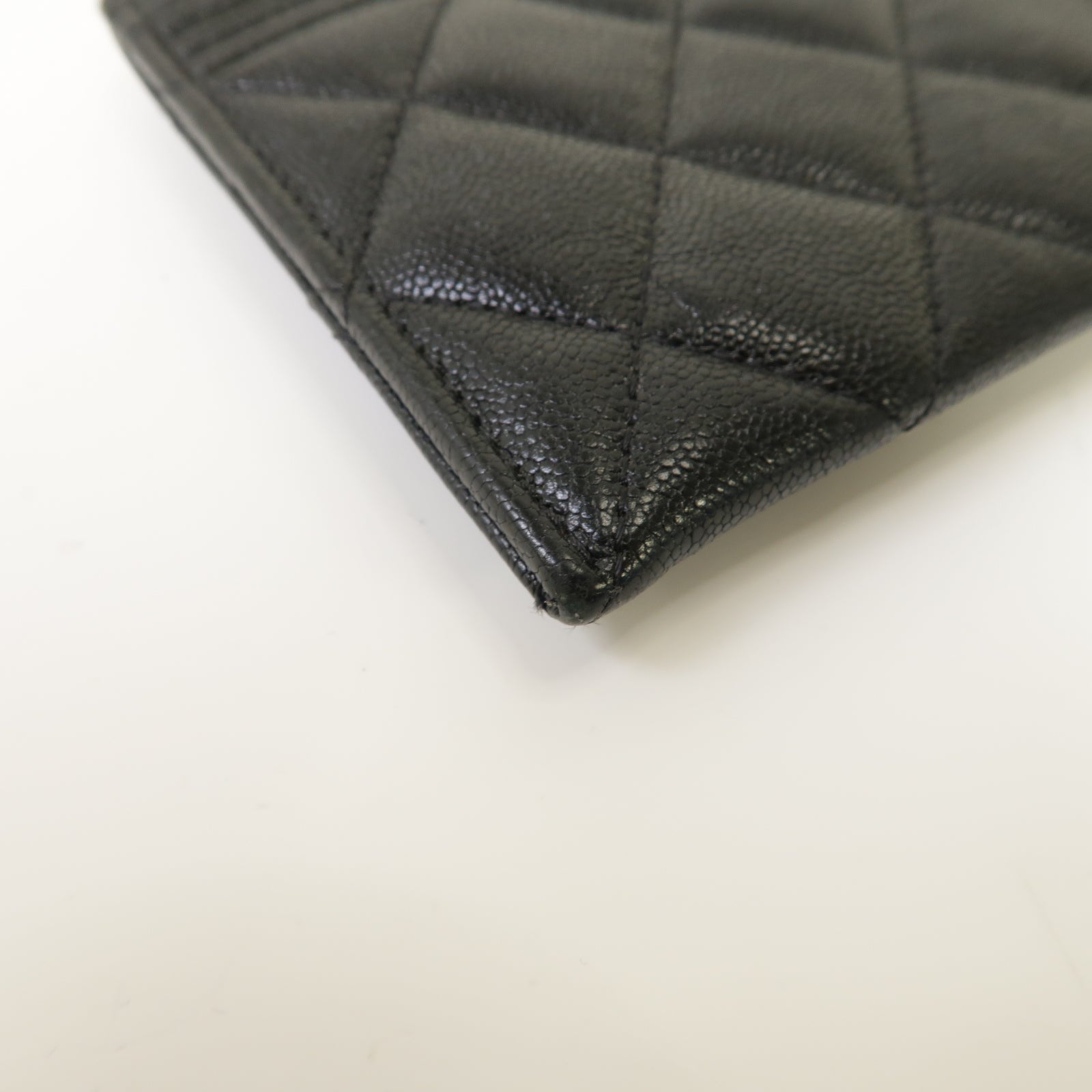 CHANEL Caviar皮革Boy Clutch Bag金扣手拿包黒色