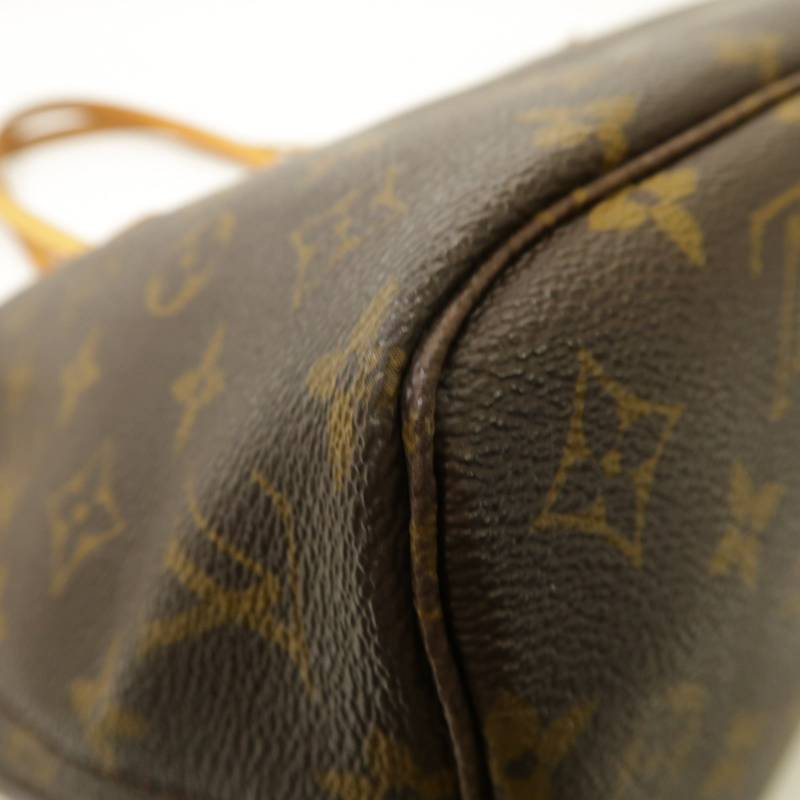 LOUIS VUITTON Monogram Neverfull PM金扣手挽袋啡色