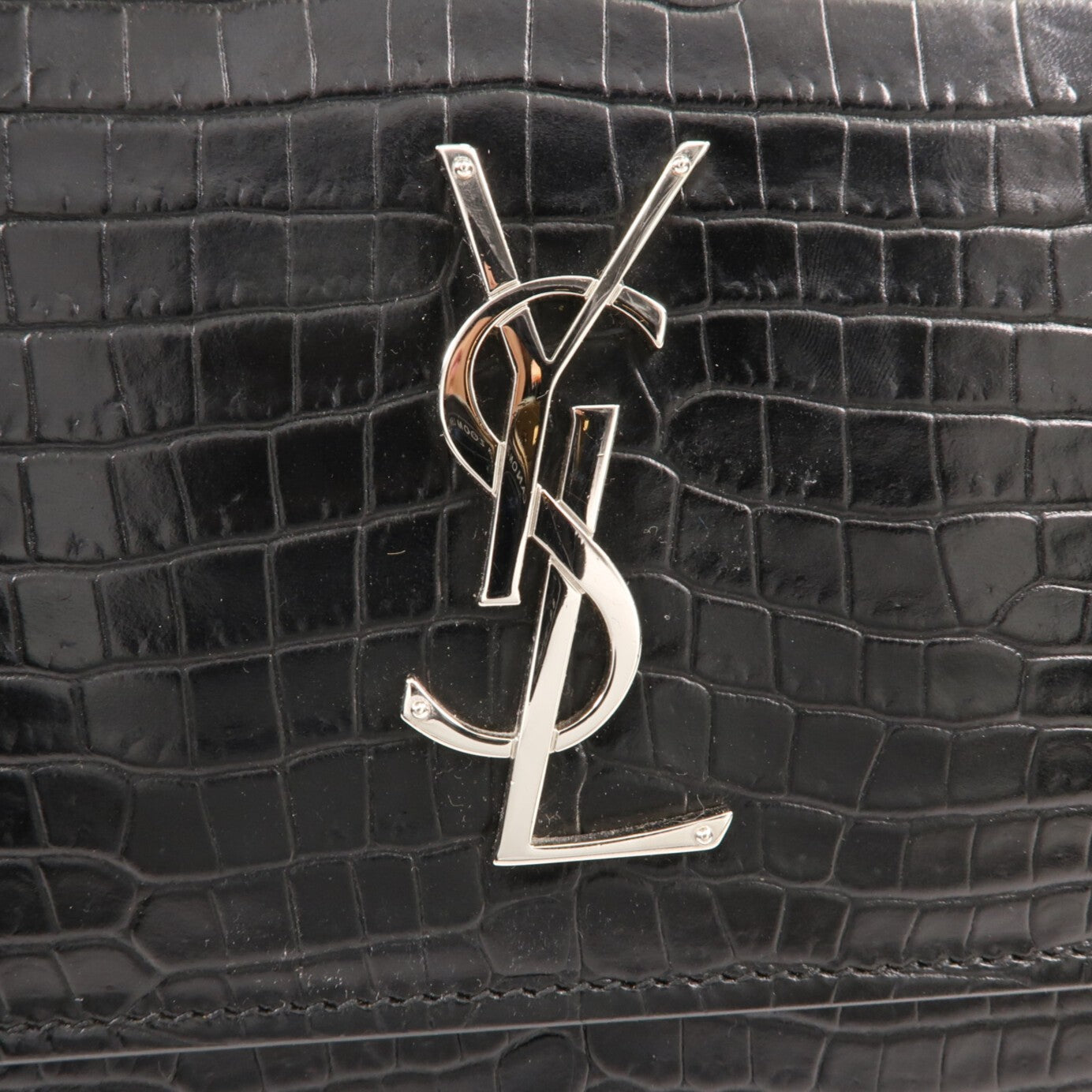 SAINT LAURENT 牛皮皮革Shoulder Bag銀扣肩背袋