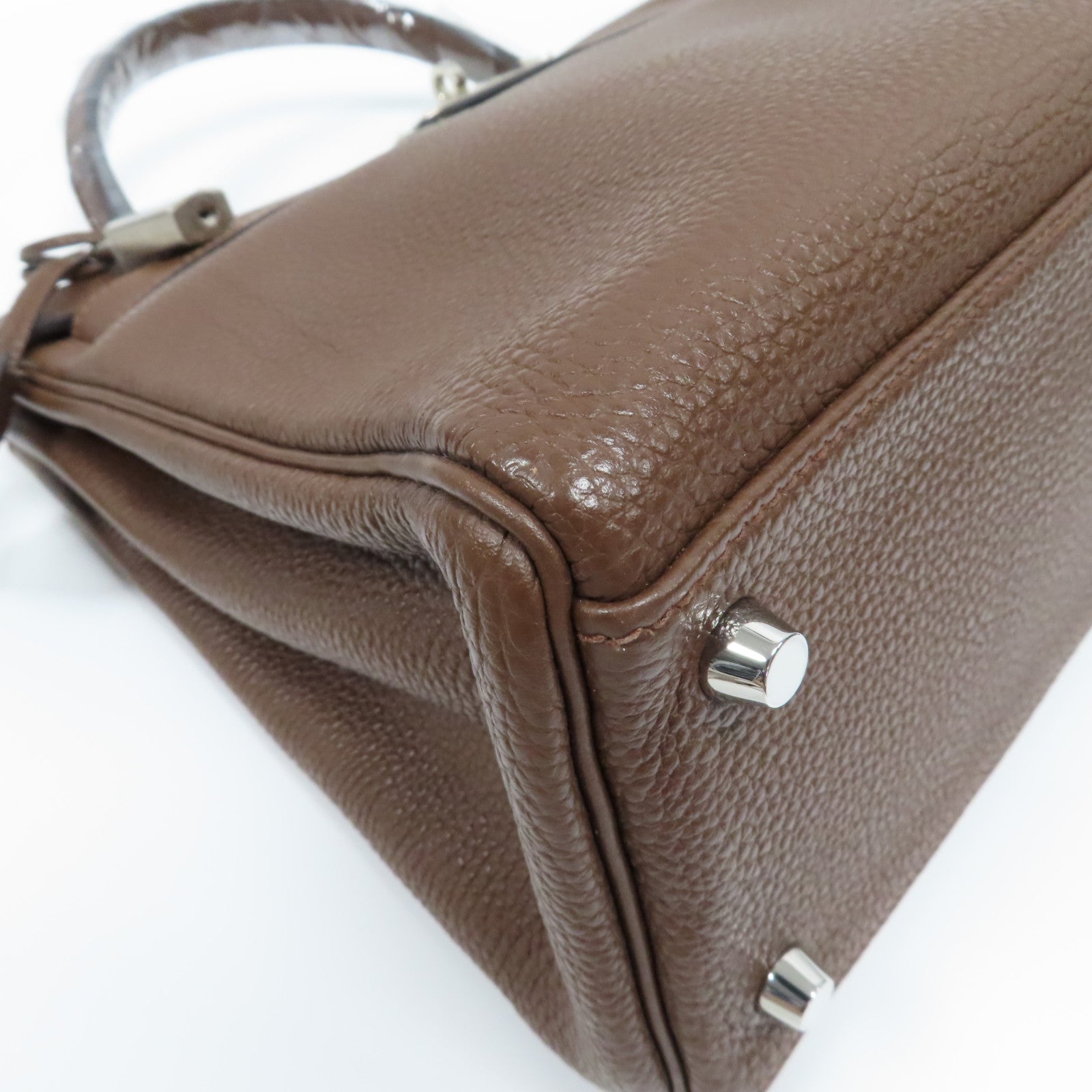 HERMES Togo皮革Kelly 32銀扣手挽肩背兩用袋啡色