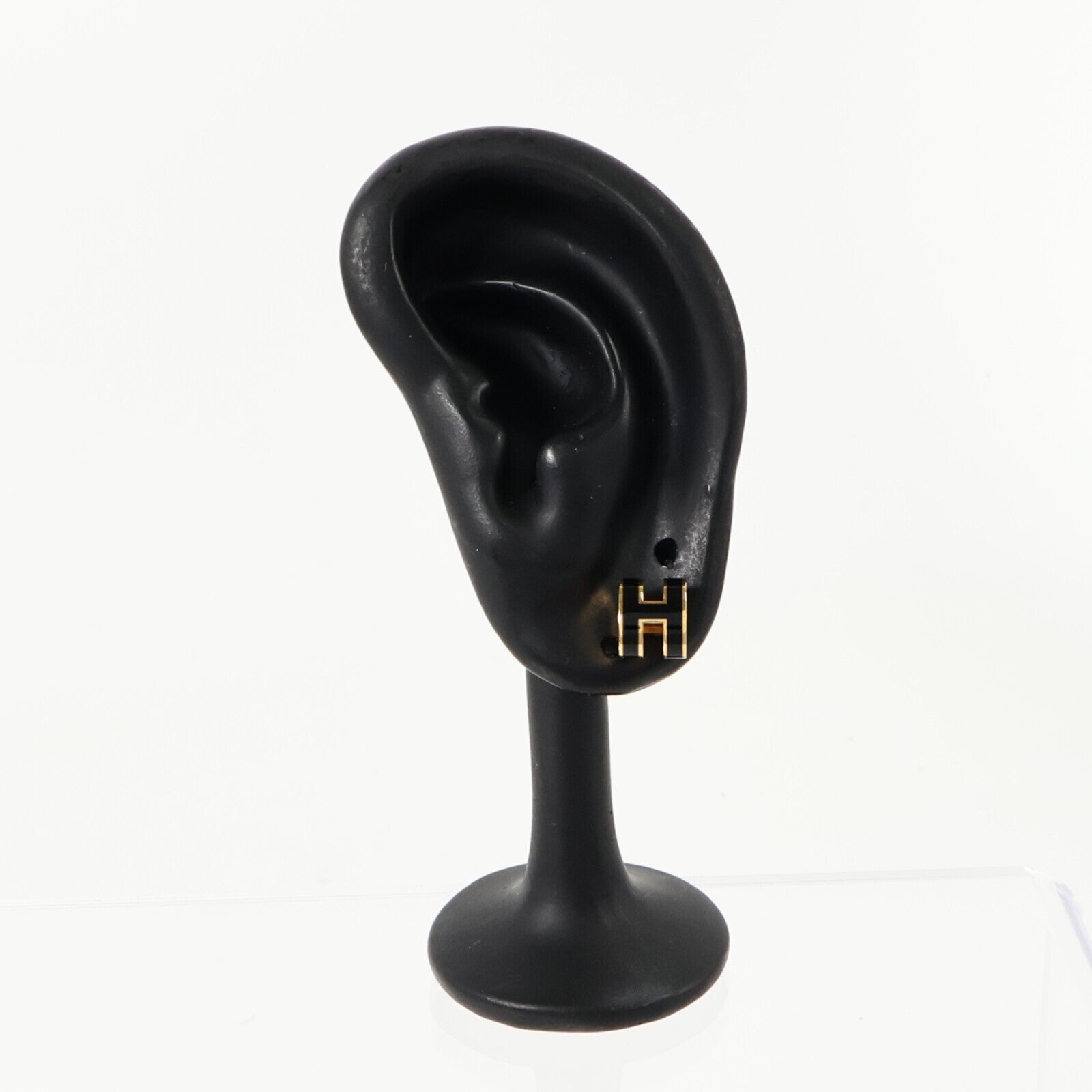 HERMES 金屬/琺瑯Mini Pop H耳環Black