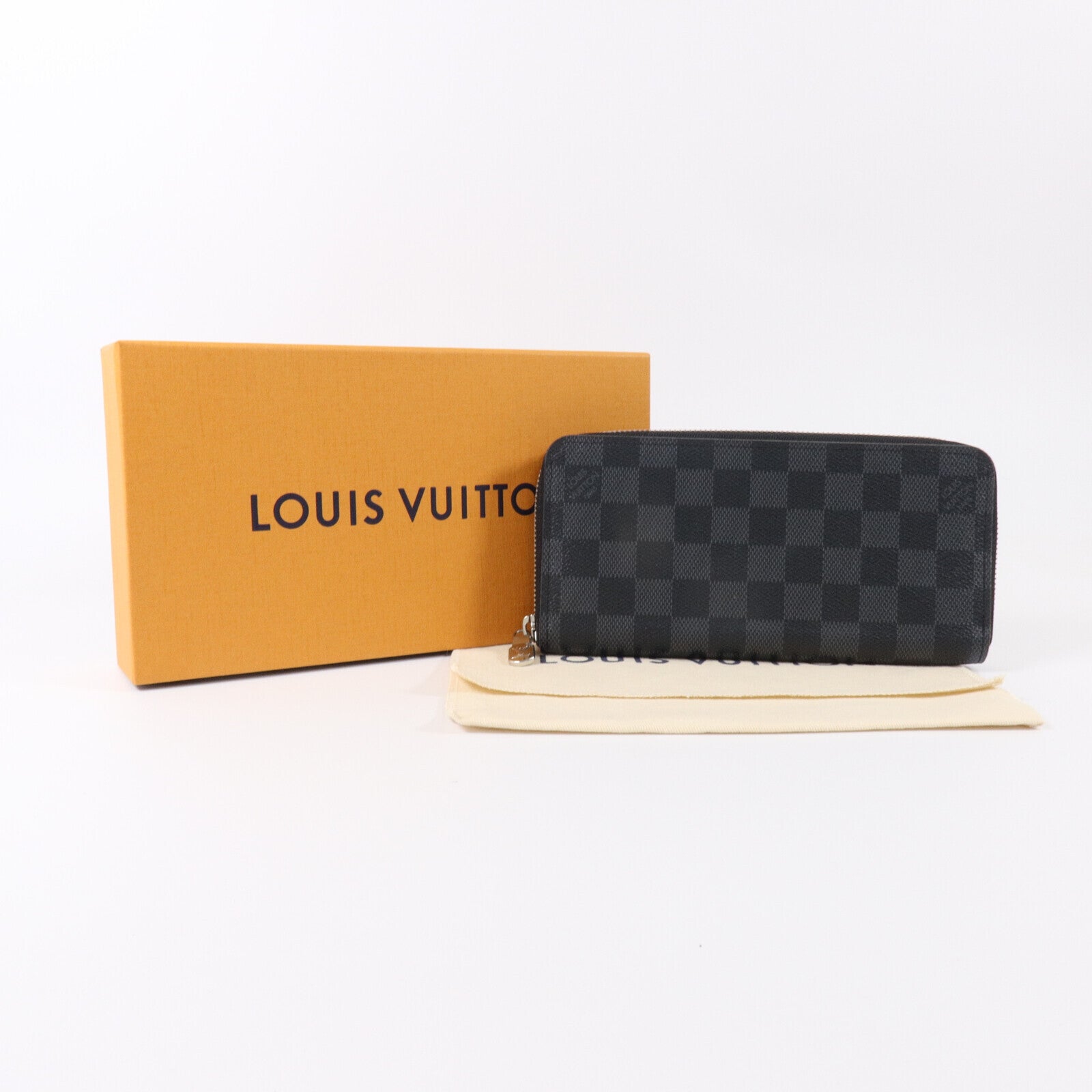 LOUIS VUITTON Damier Graphite Zippy Wallet Horizontal銀扣長錢包