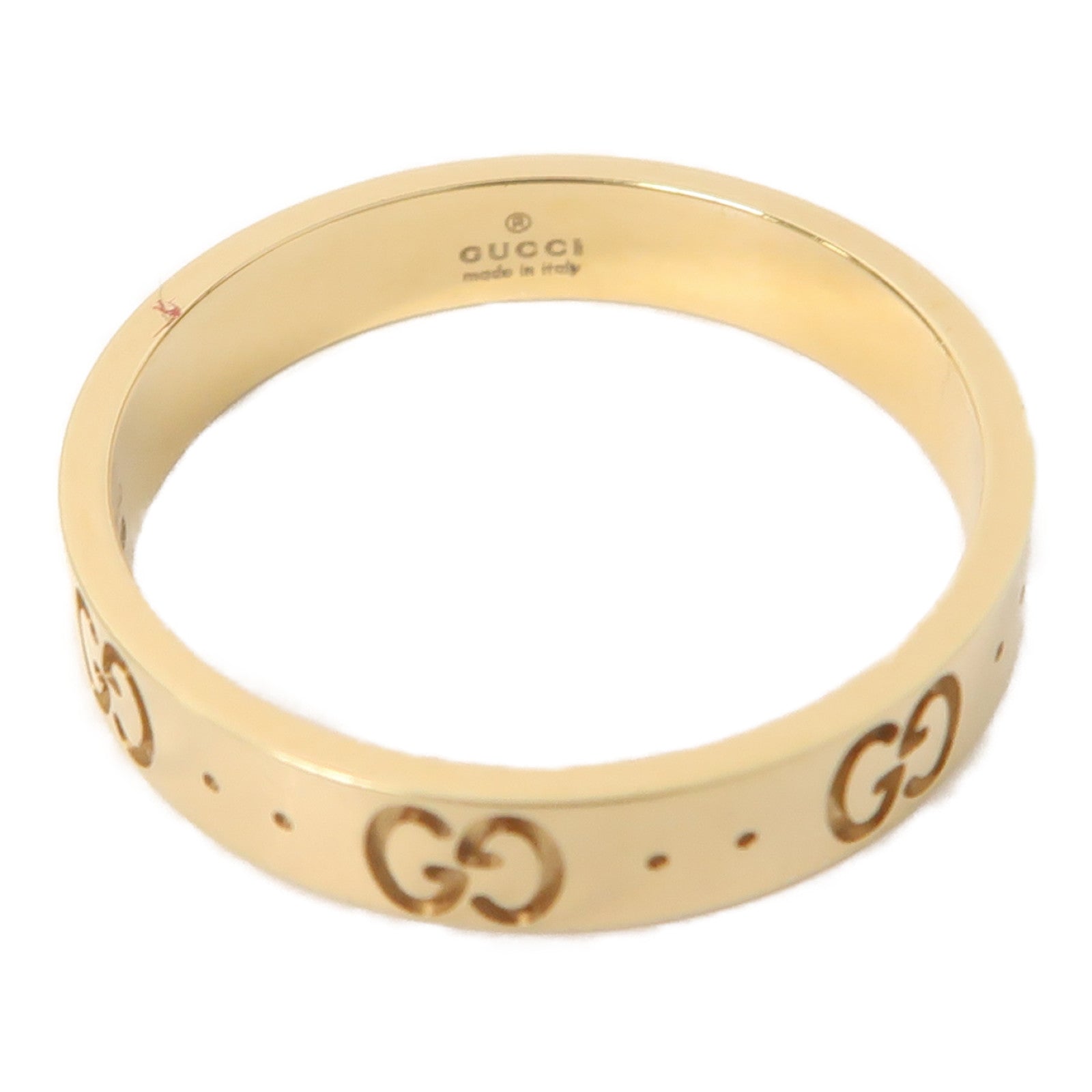 GUCCI 18K黃金Icon Ring 4.6g戒指US#9.75