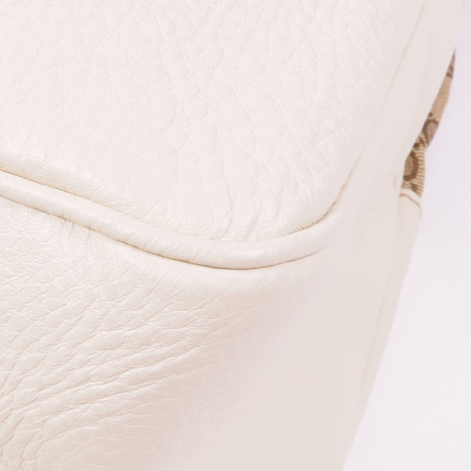 GUCCI 帆布/皮革Diana Bamboo GG Canvas金扣手挽肩背兩用袋