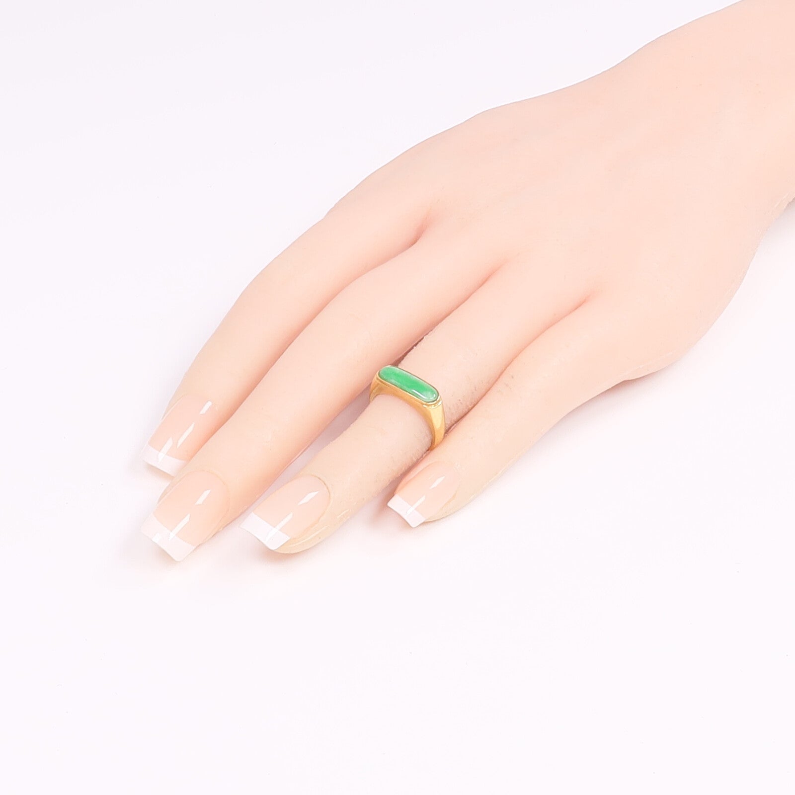 JEWELRY 18K黃金Jade Ring翡翠戒指US#3