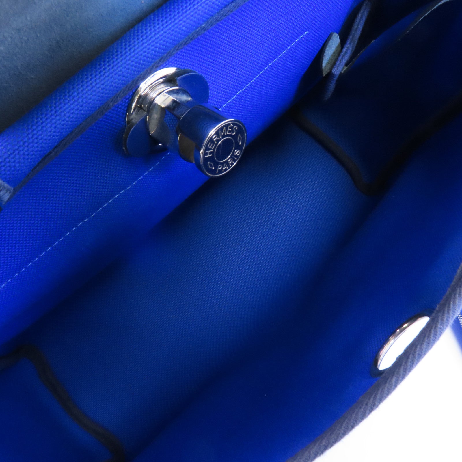 HERMES Toile H帆布Herbag PM銀扣手挽肩背兩用袋