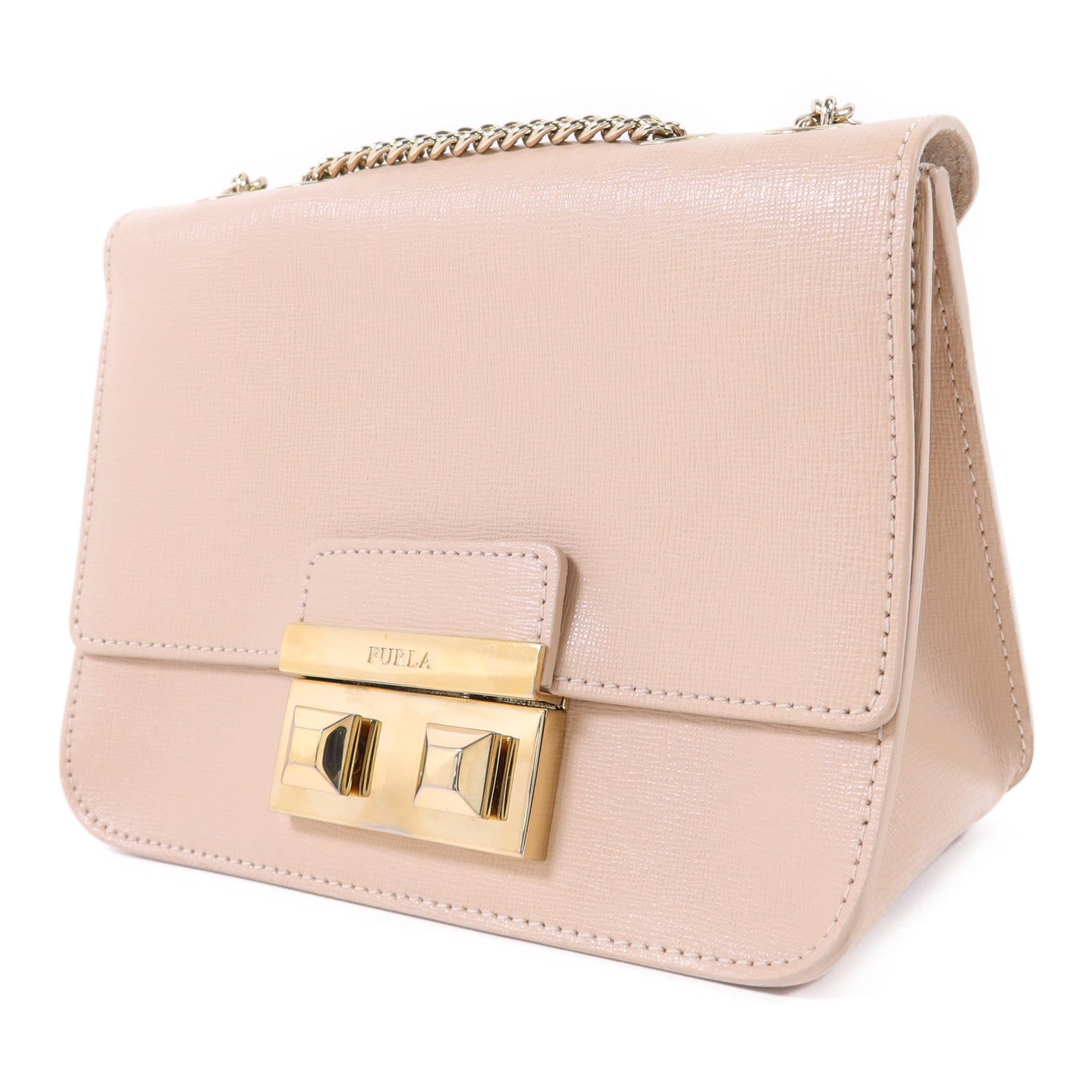 Furla 【激減優惠】皮革Chain Shoulder Bag金扣鏈帶肩背袋