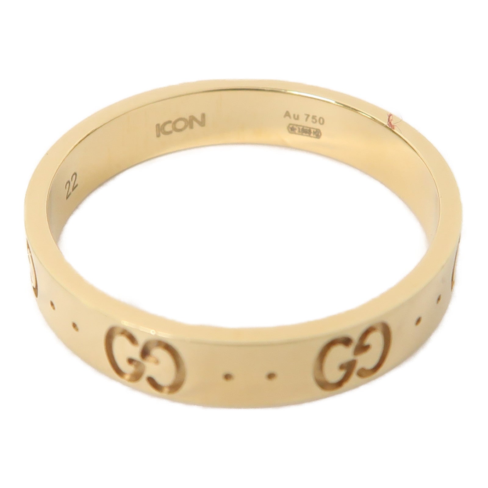 GUCCI 18K黃金Icon Ring 4.6g戒指US#9.75