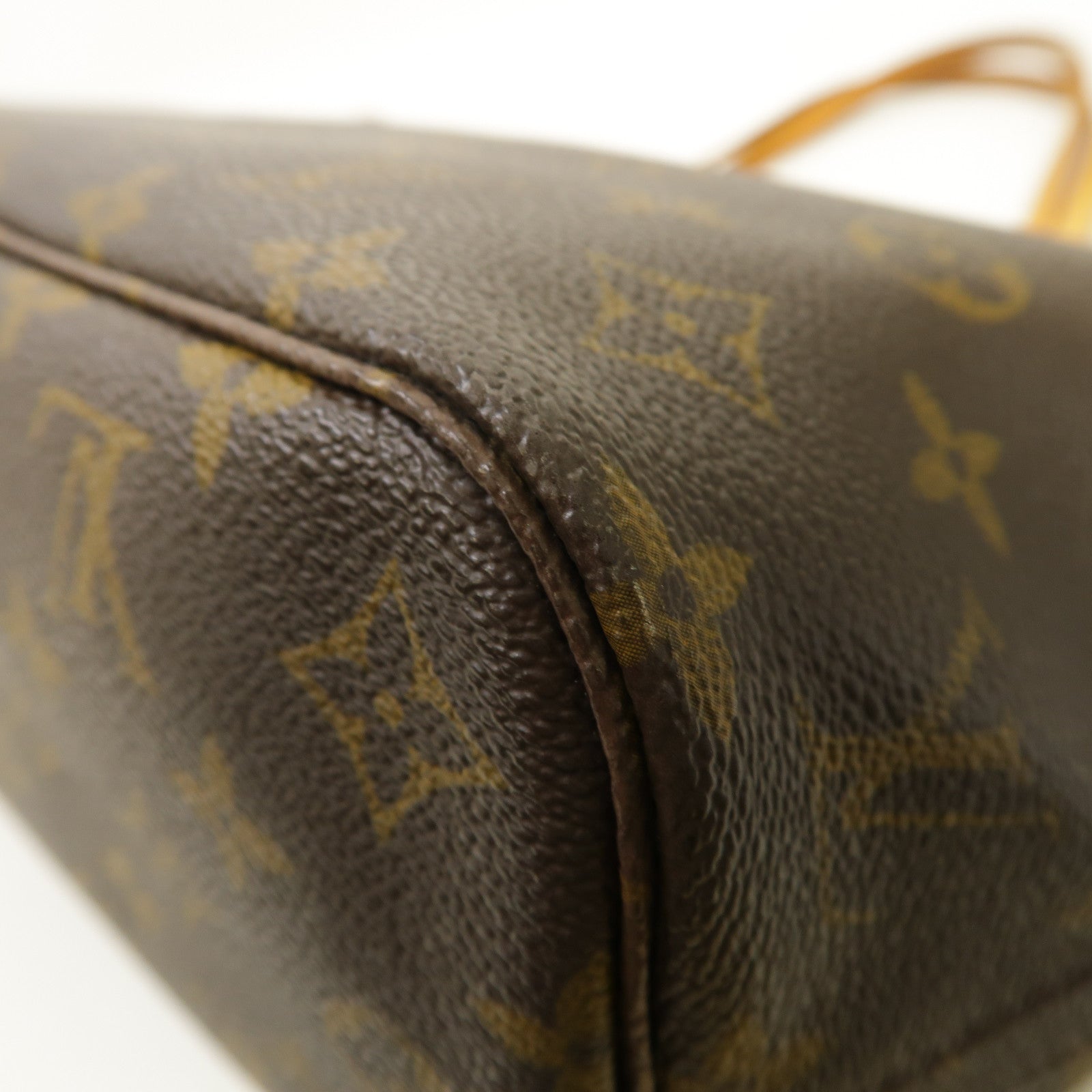 LOUIS VUITTON Monogram Neverfull PM金扣手挽袋啡色