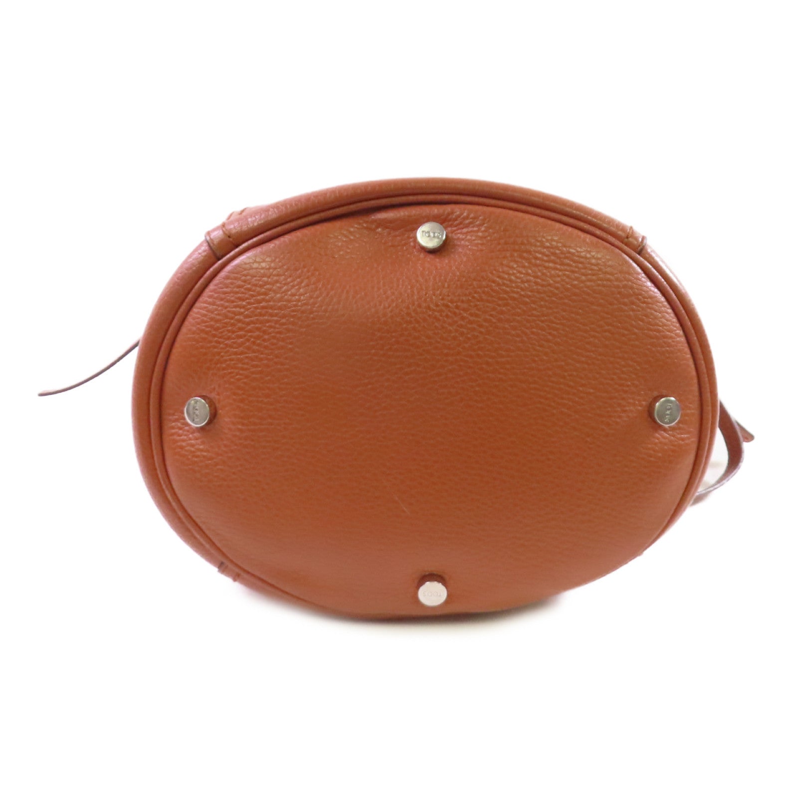 TOD'S 牛皮皮革2Way Shoulder Bag銀扣手挽肩背兩用袋啡色