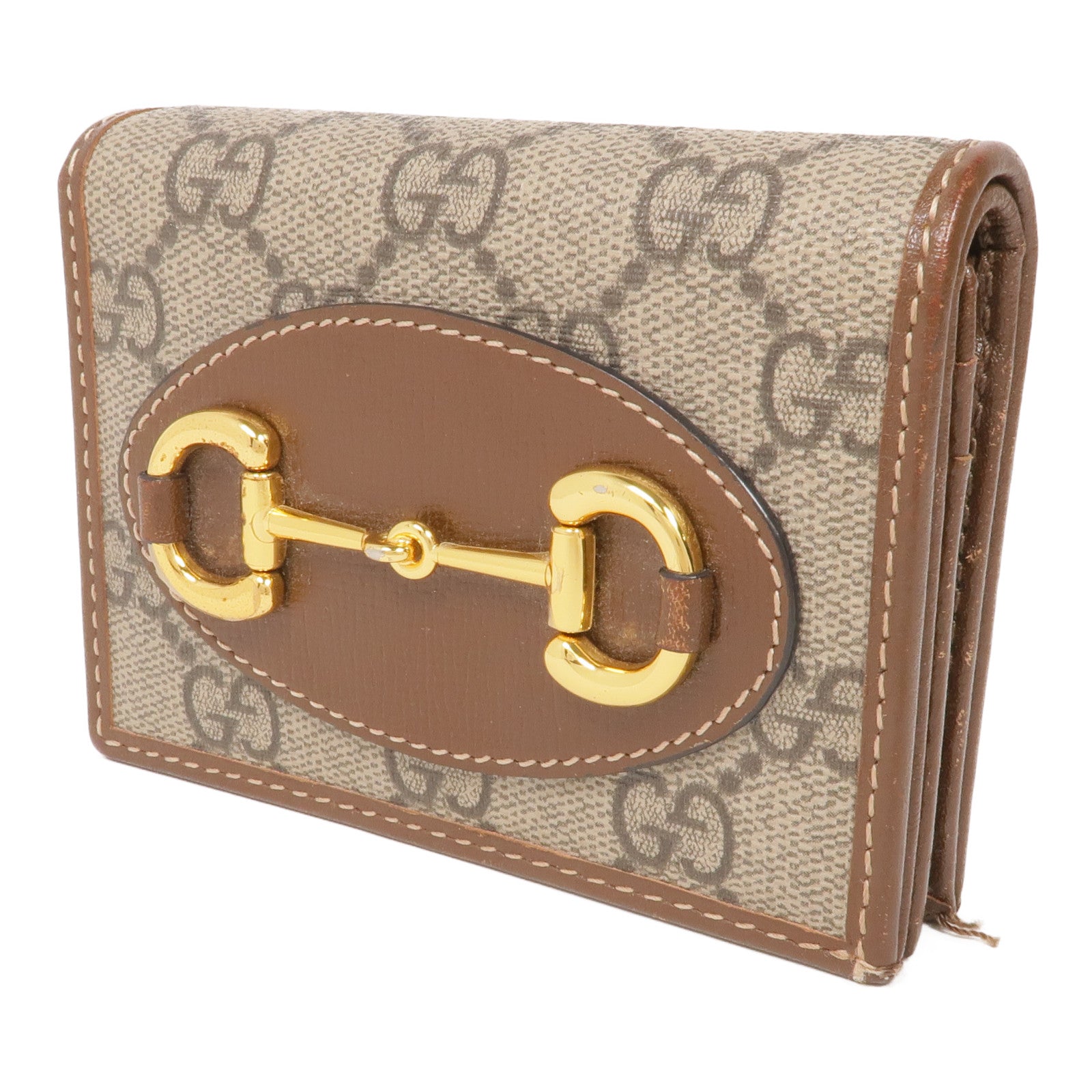 GUCCI 塗層帆布Horsebit Wallet金扣錢包