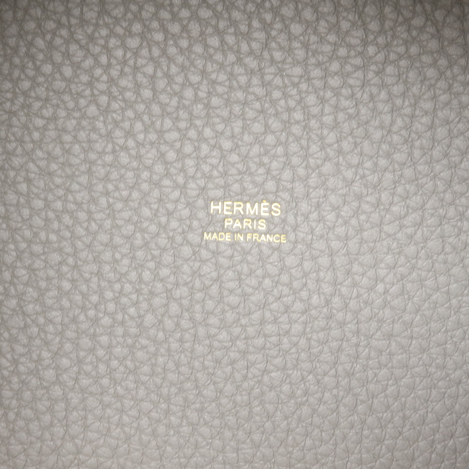 HERMES Clemence皮革Picotin PM手挽袋Gris Meyer
