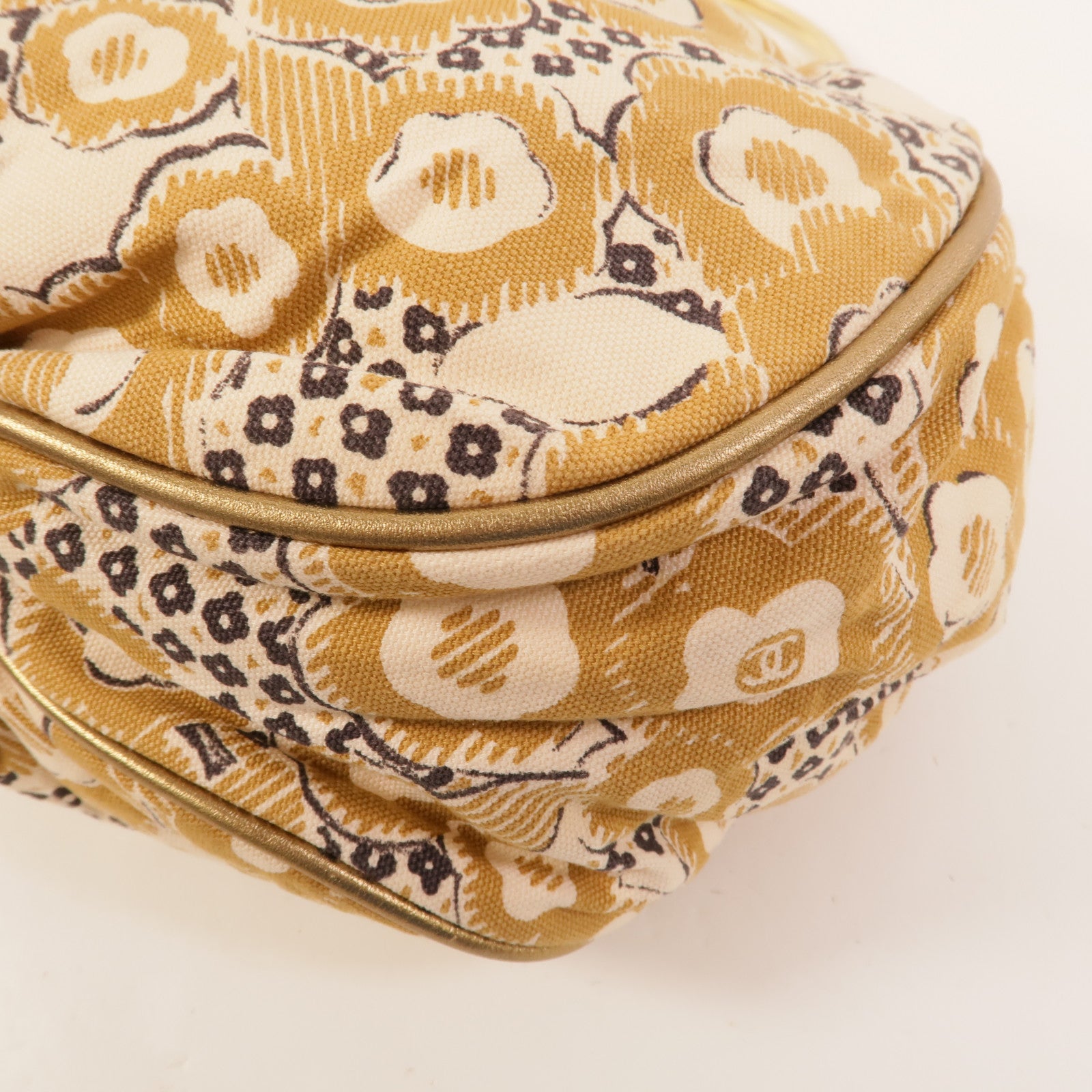 CHANEL 帆布Vintage Camellia Coco Mark手挽袋