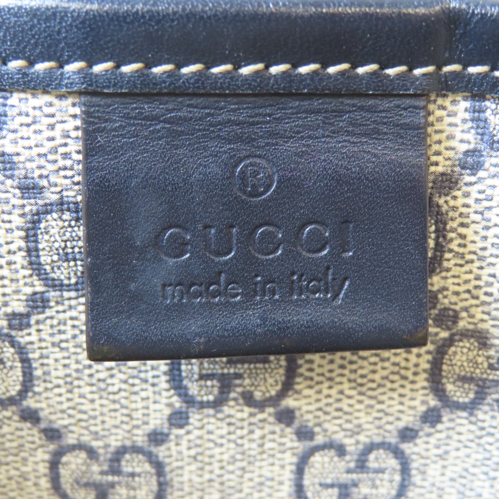 GUCCI 塗層帆布Tote Bag銀扣手挽袋啡色/黑色