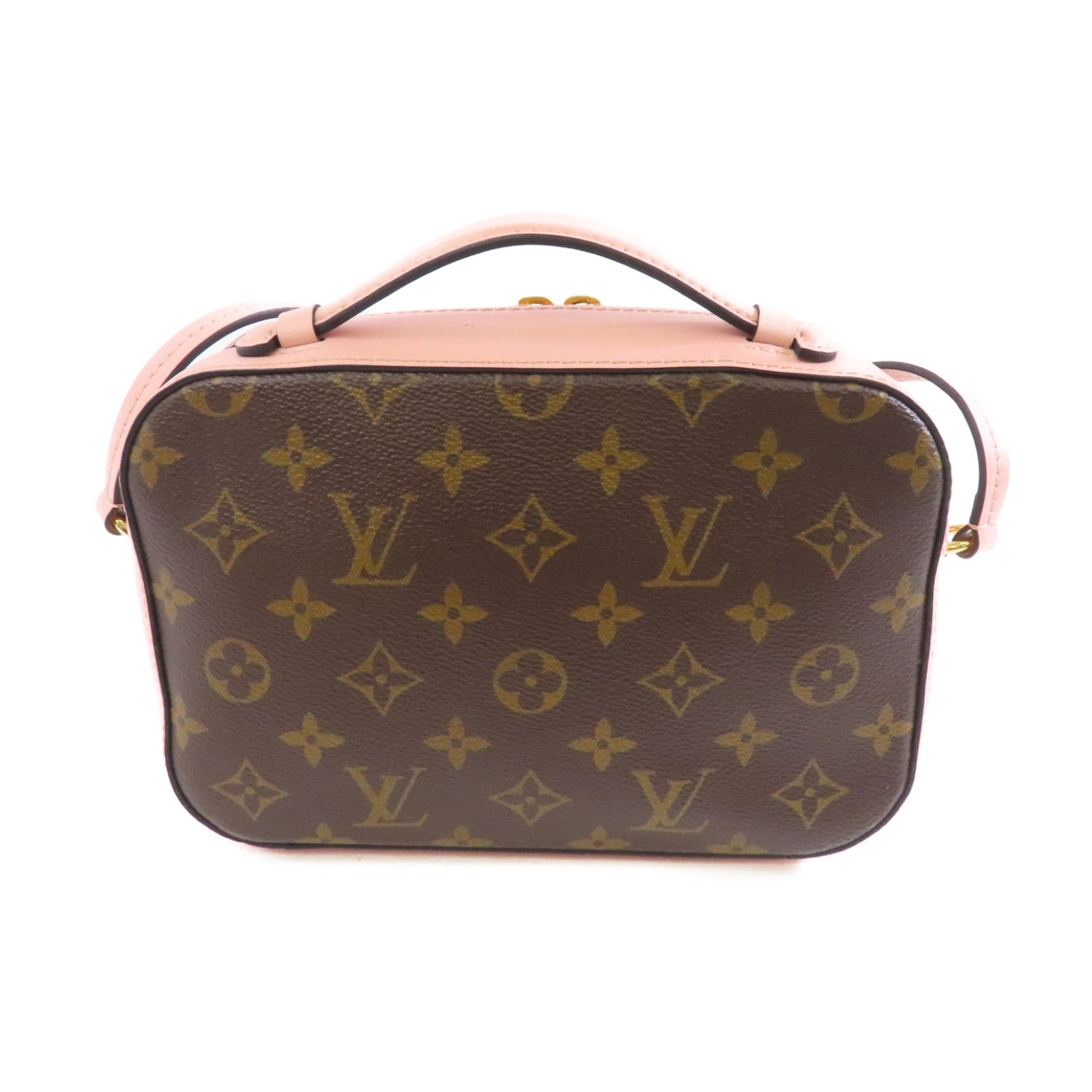 LOUIS VUITTON Monogram Saintonge金扣肩背袋啡色/粉紅色