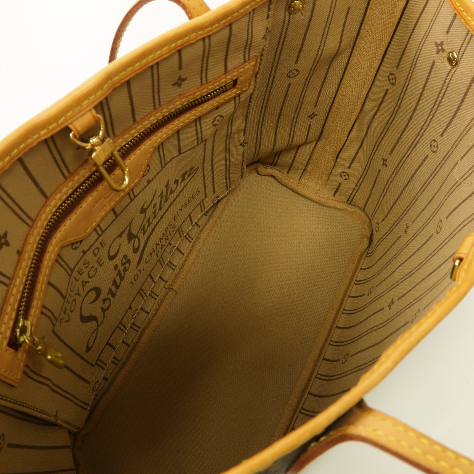LOUIS VUITTON Monogram Neverfull PM金扣手挽袋啡色