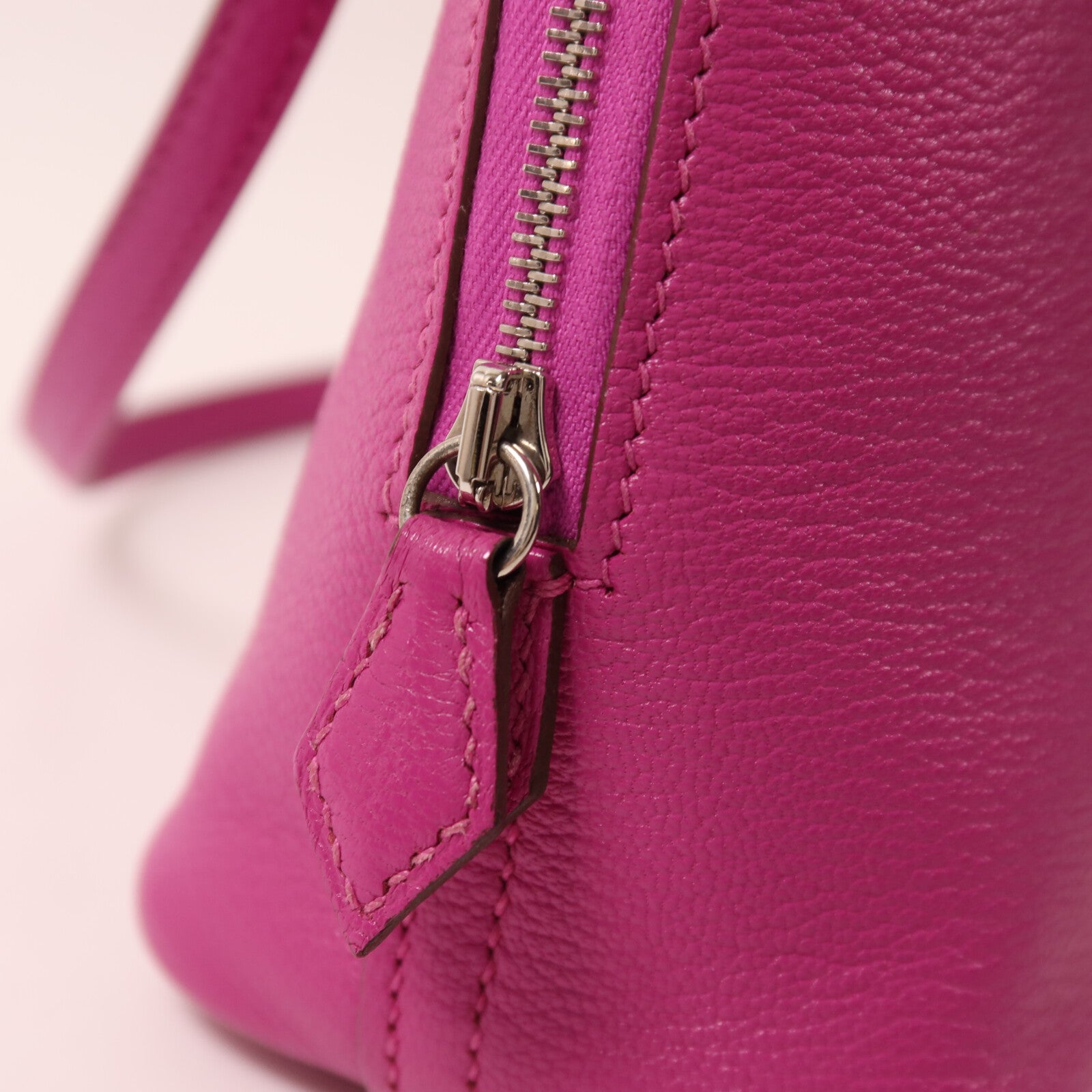 HERMES Chevre皮革Mini Bolide 1923銀扣手挽肩背兩用袋Magnolia