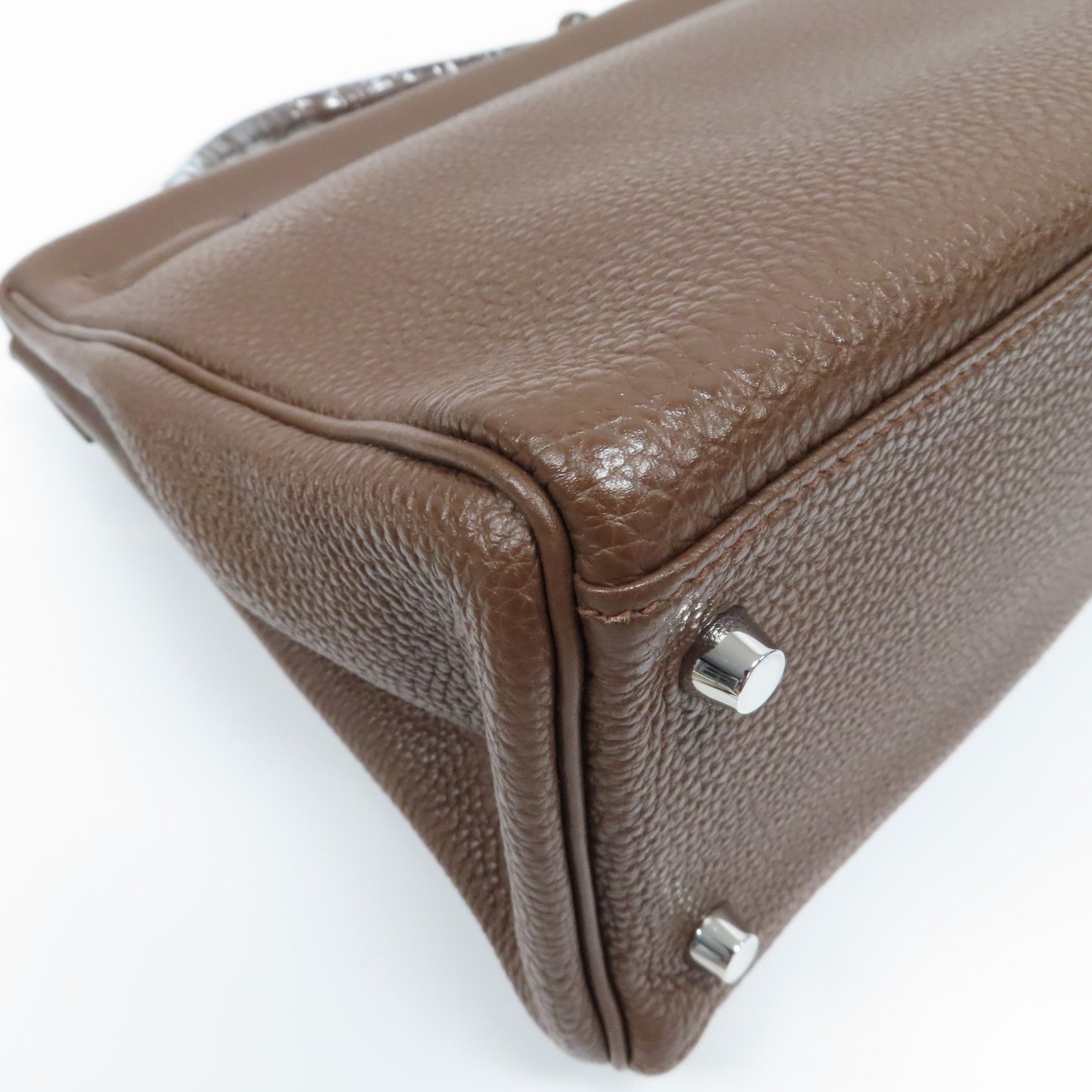 HERMES Togo皮革Kelly 32銀扣手挽肩背兩用袋啡色
