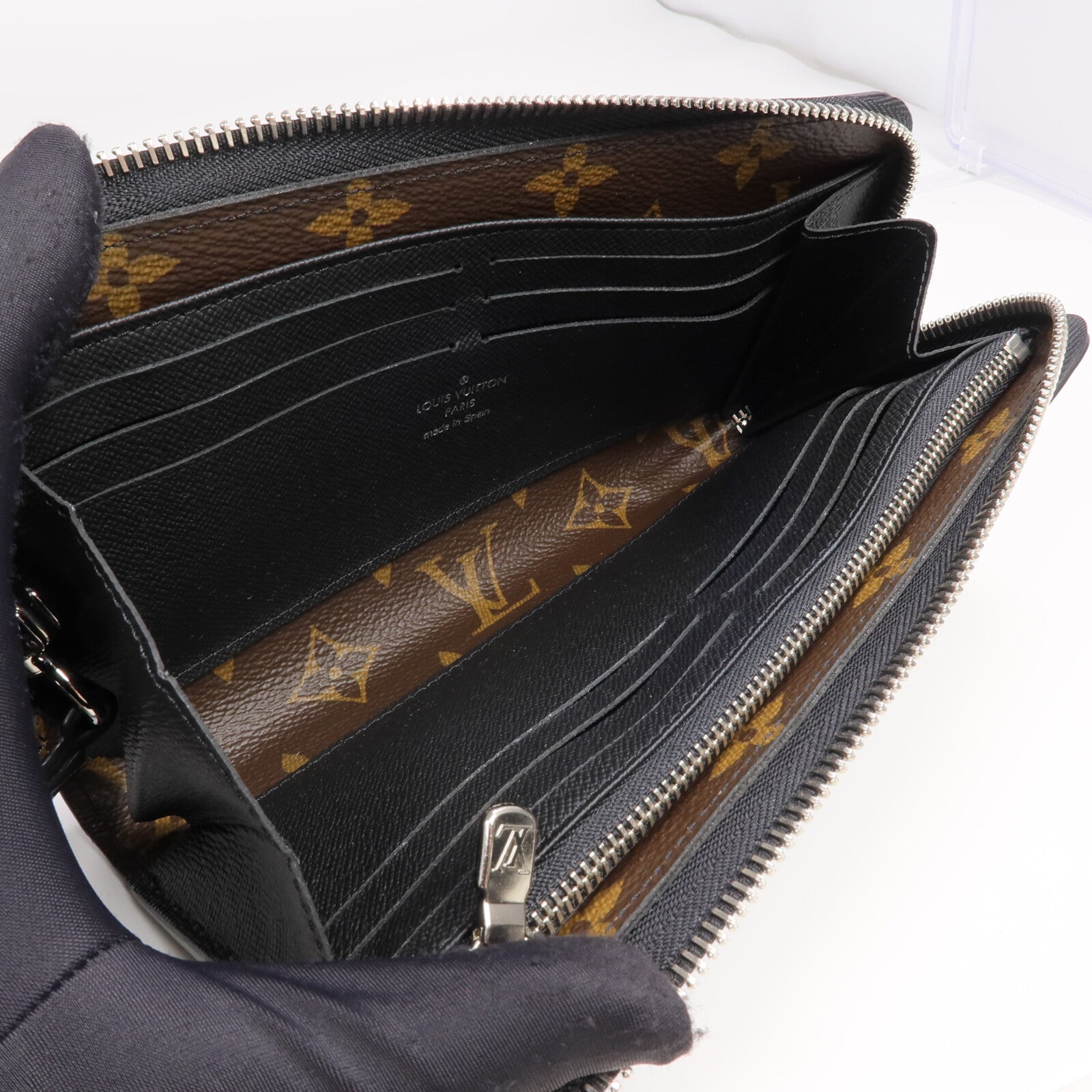 LOUIS VUITTON Monogram Macassar Zippy Dragonne銀扣長錢包
