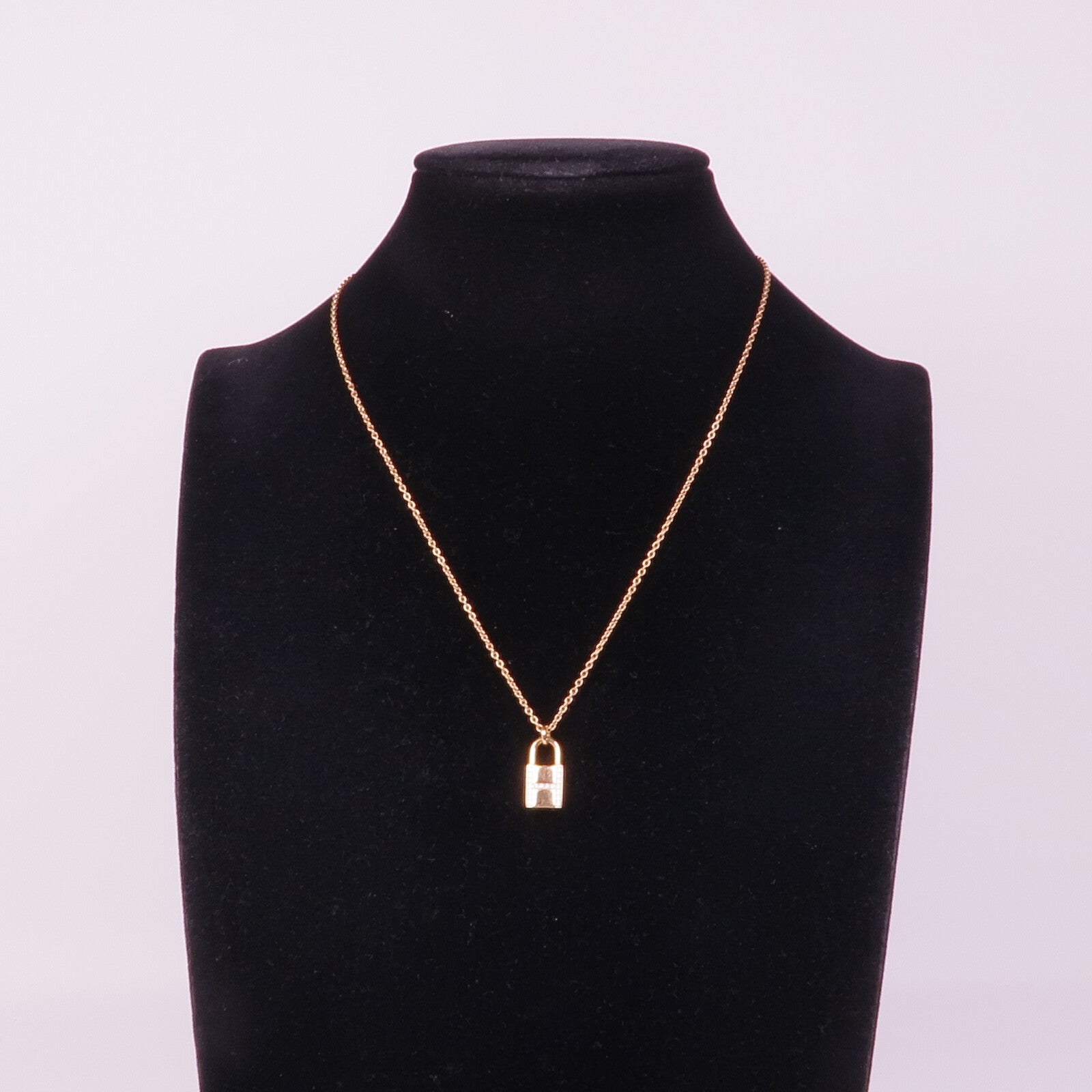 HERMES 18K玫瑰金Kelly Cadenas Necklace鑽石項鍊