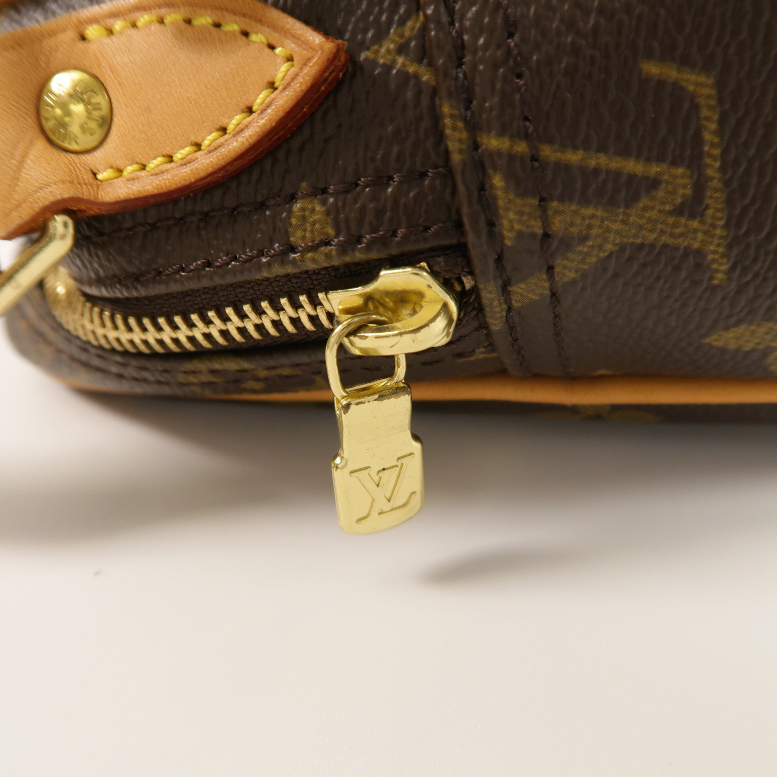 LOUIS VUITTON Monogram Reporter PM金扣肩背袋棕色