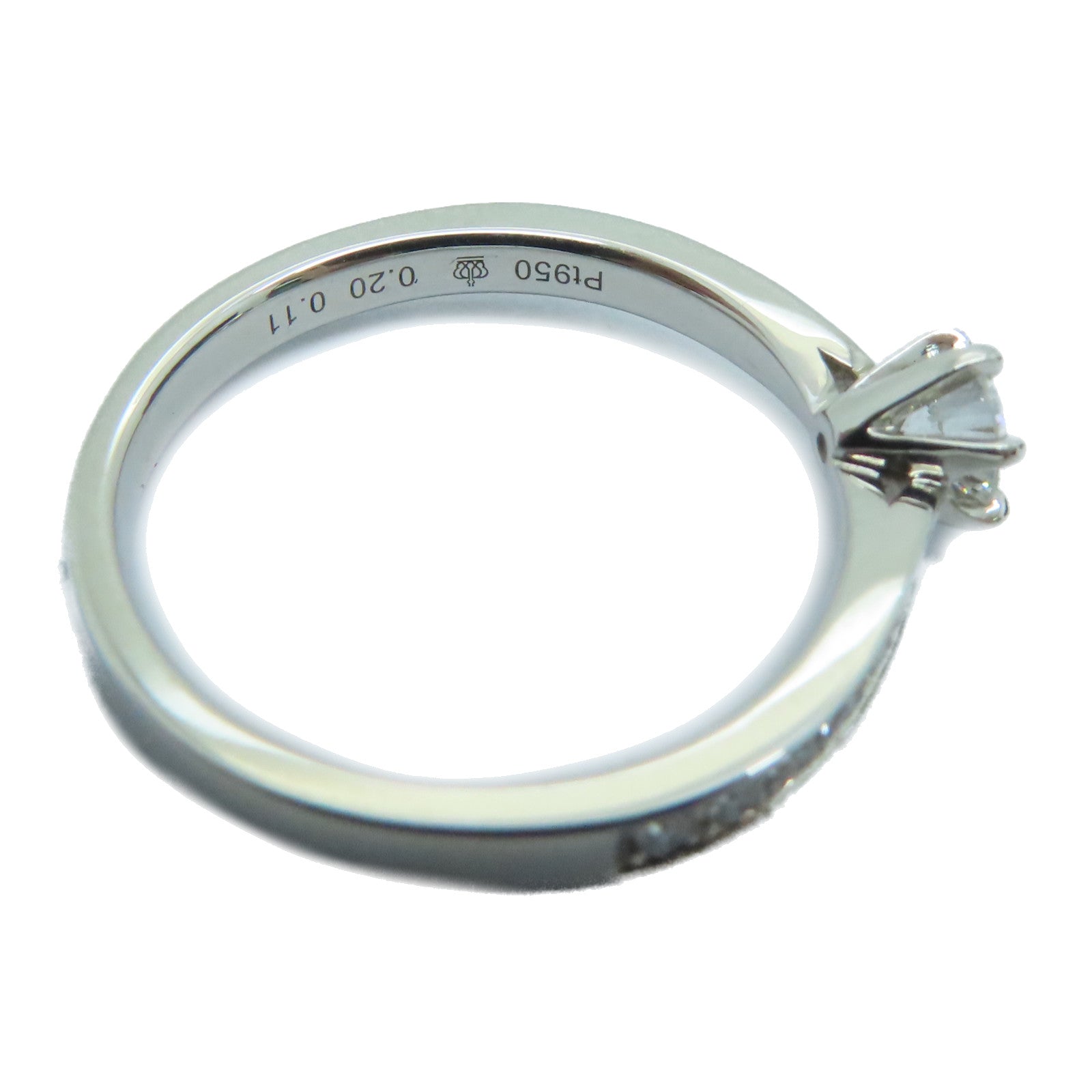 JEWELRY 【激減優惠】PT950鉑金Ring 0.22ct/0.10ct鑽石戒指US#5.5
