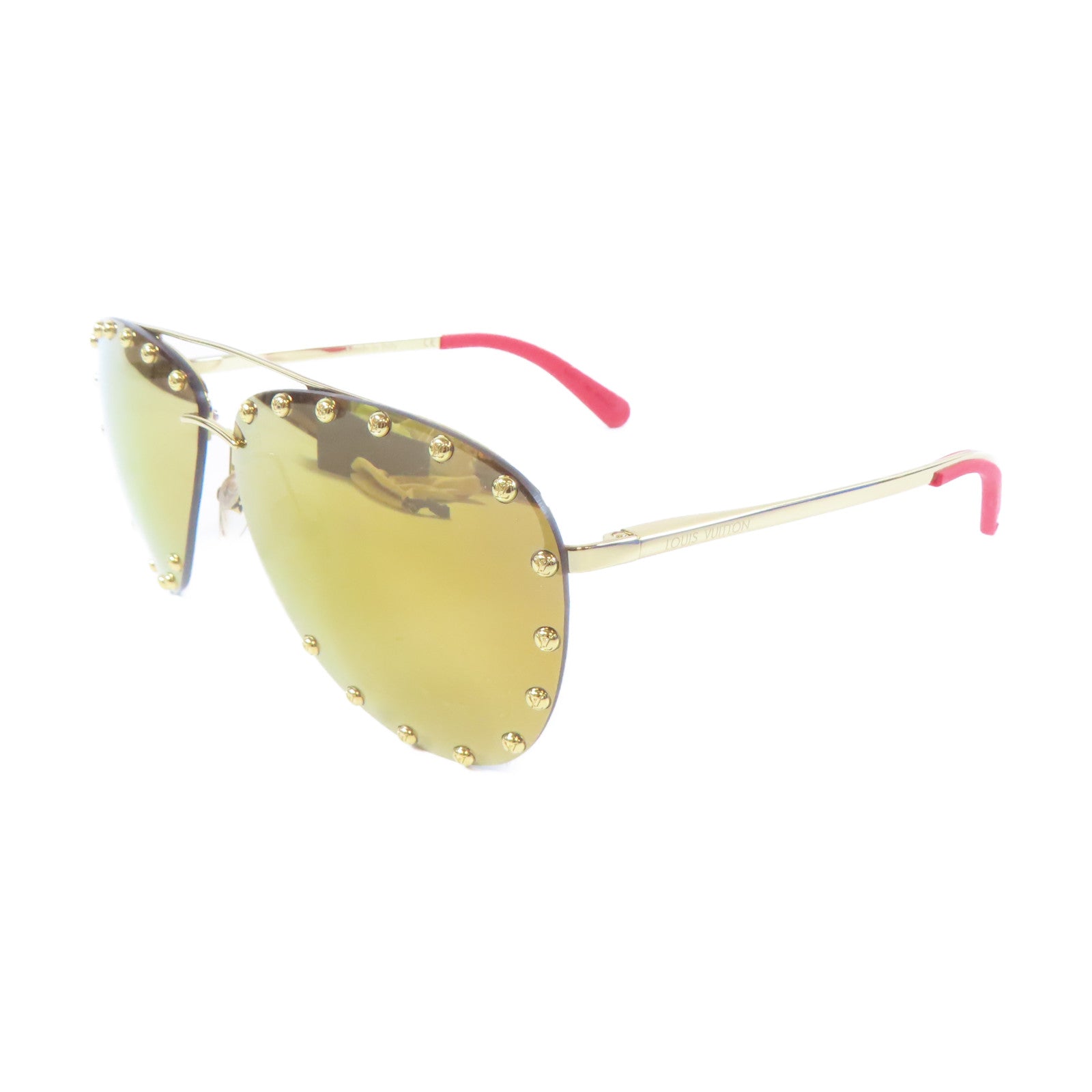 LOUIS VUITTON 金屬The Party Aviator Sunglasses太陽眼鏡金色/紅色