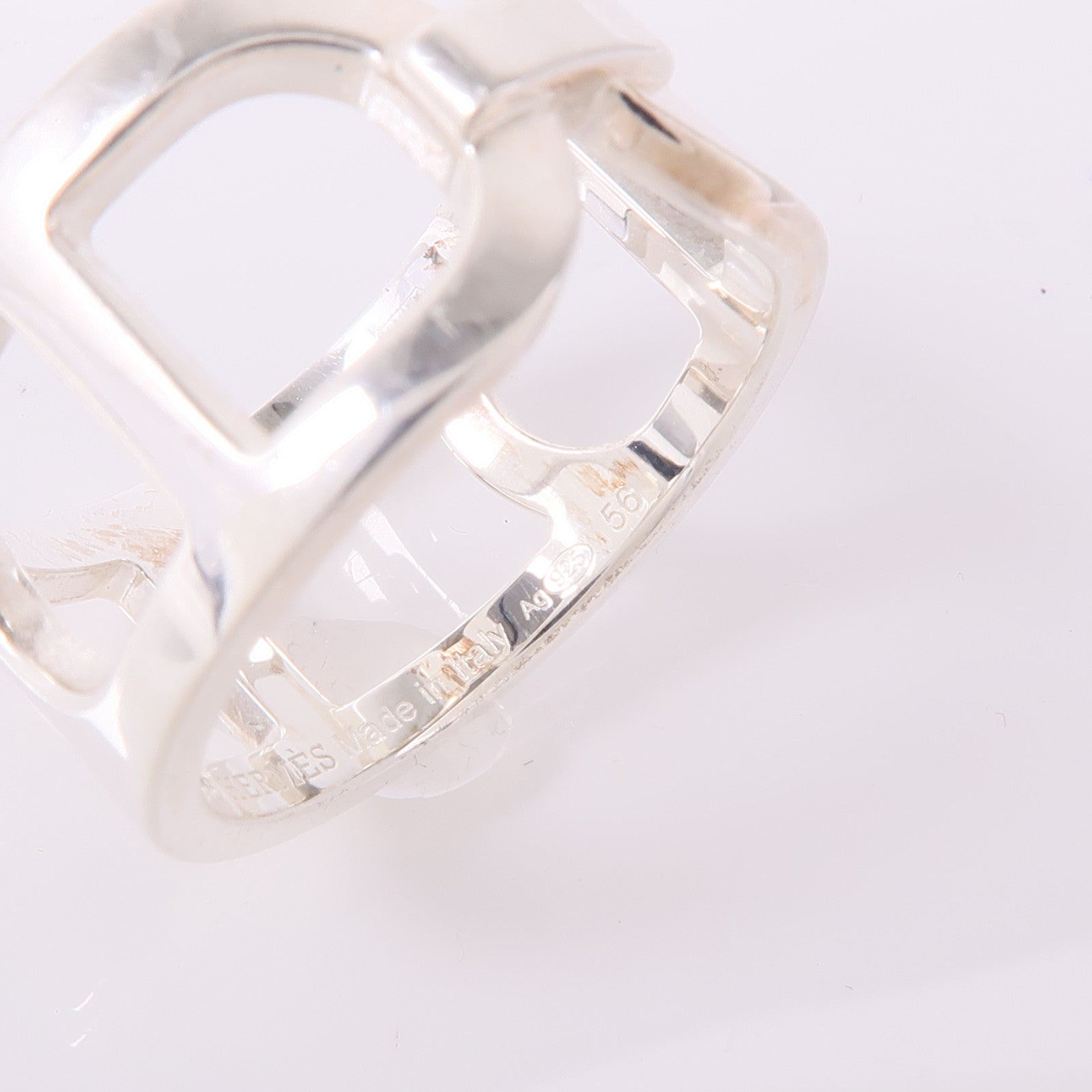 HERMES Ever Chaine D'ancre Ring Hermes#56/US#7.5 Sterling Silver