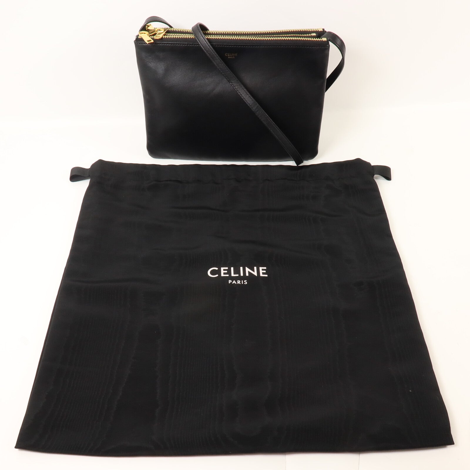 CELINE 牛皮皮革Trio手挽袋