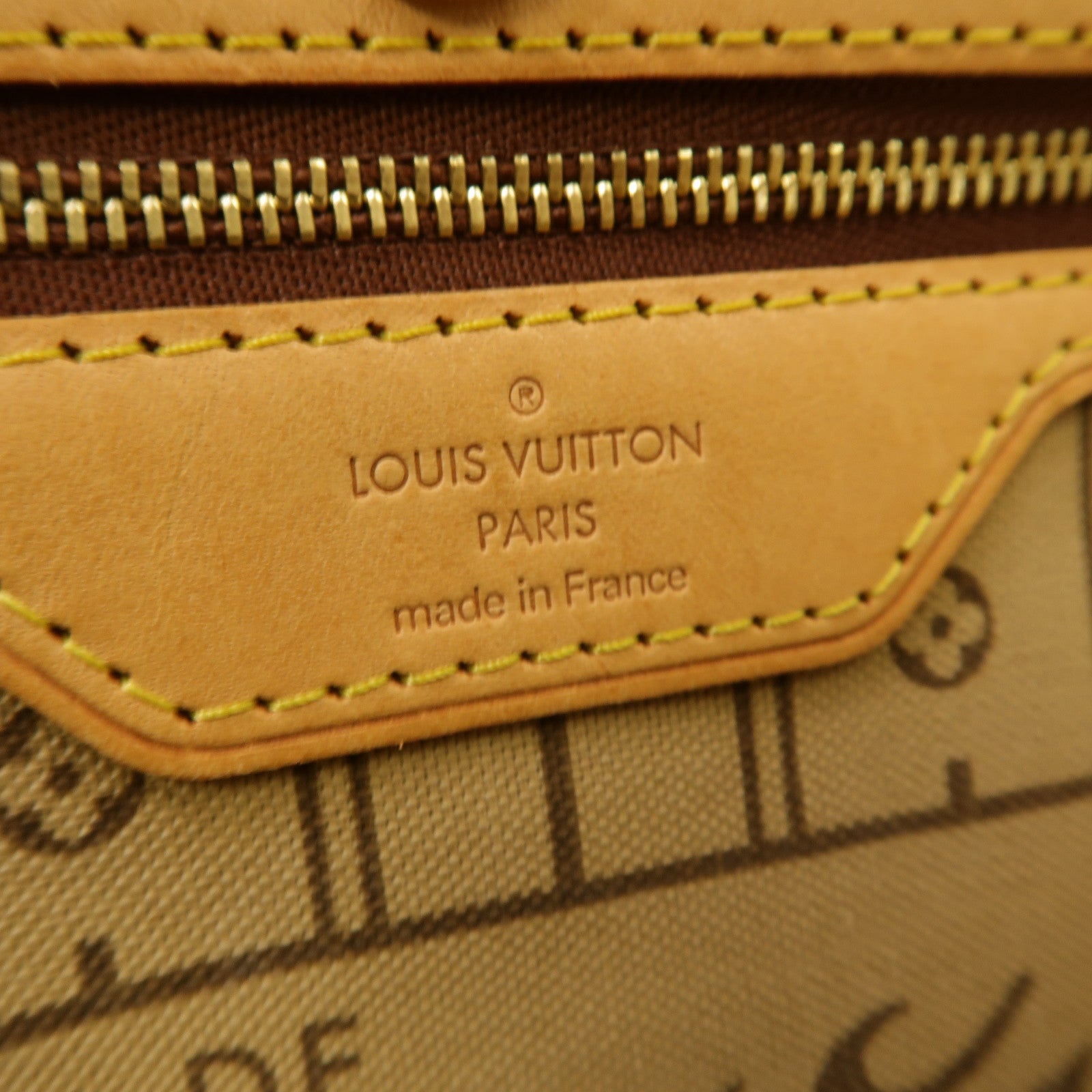 LOUIS VUITTON Monogram Neverfull PM金扣手挽袋啡色