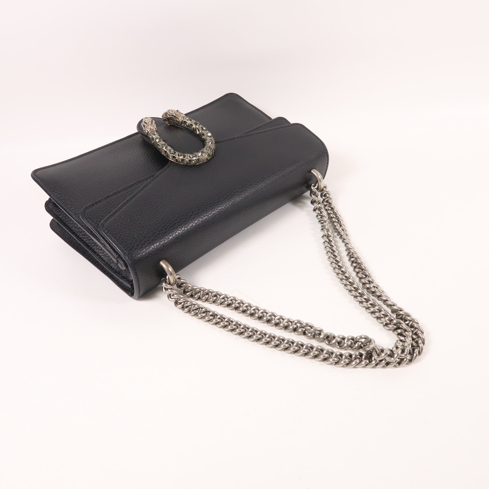 GUCCI 【激減優惠】牛皮皮革Dionysus銀扣鏈帶肩背袋
