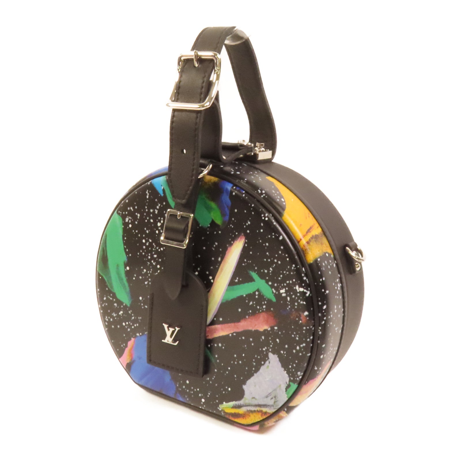 LOUIS VUITTON 牛皮皮革Petite Boite Chapeau銀扣手挽肩背兩用袋