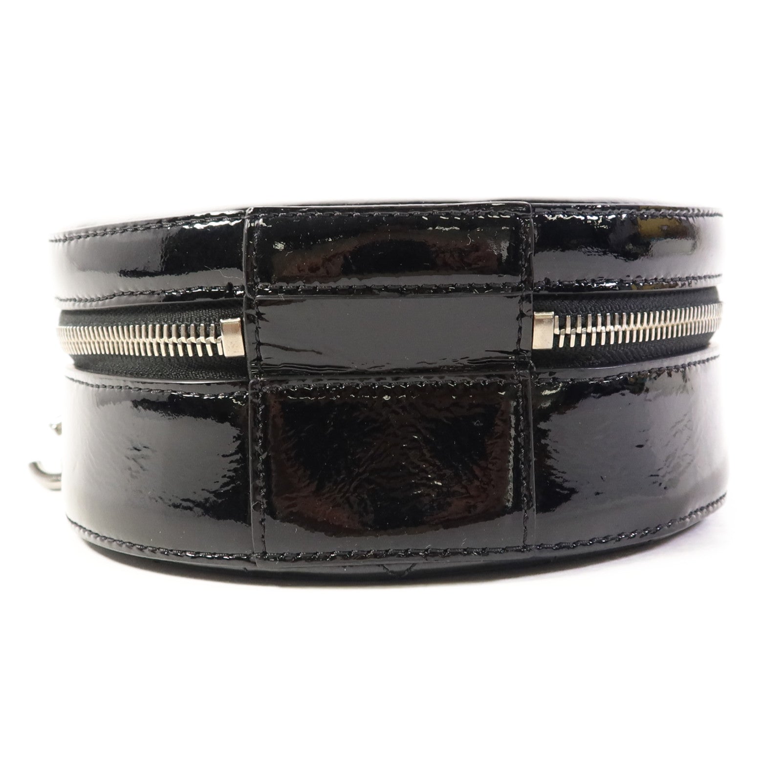 CHANEL 漆皮皮革Chain Shoulder Bag銀扣手挽肩背兩用袋