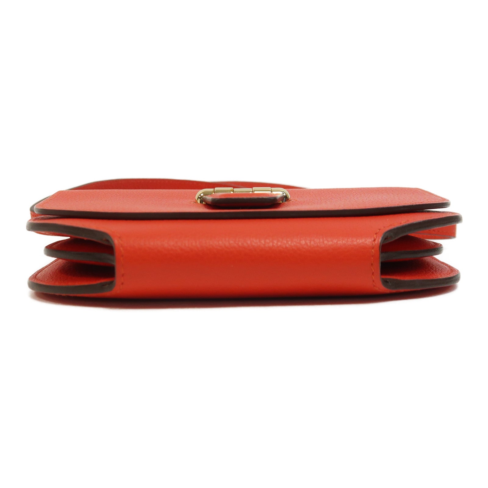 HERMES Evercolor皮革Convoyeur Mini金扣肩背袋Rouge Tomate/紅色