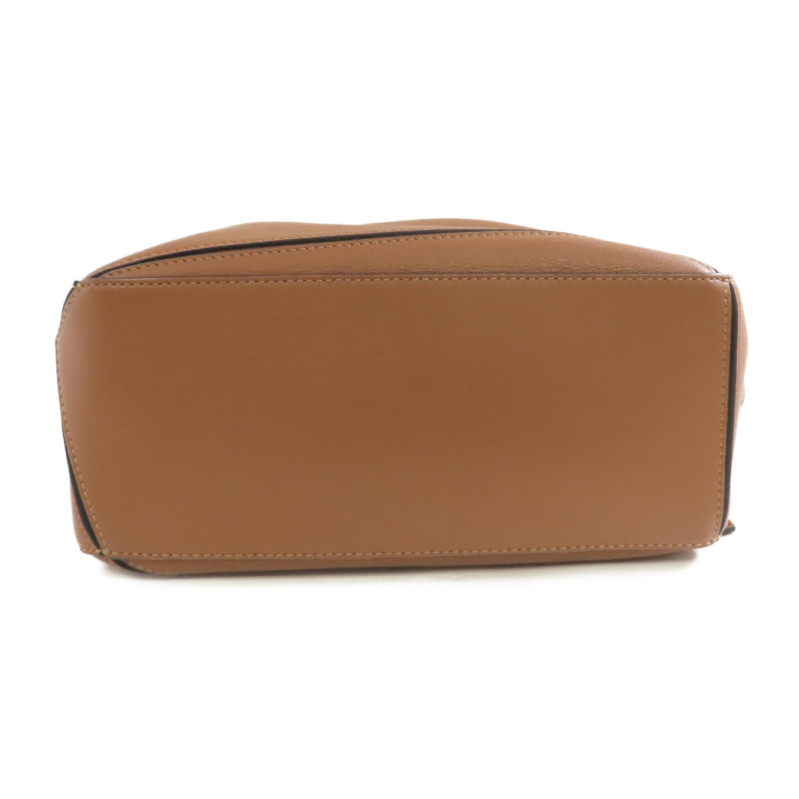 LOEWE 牛皮皮革Small Puzzle Bag銀扣手挽肩背兩用袋啡色